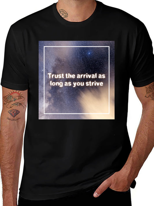 Trust The Arrival Graphic Tee - Black Casual T-Shirt