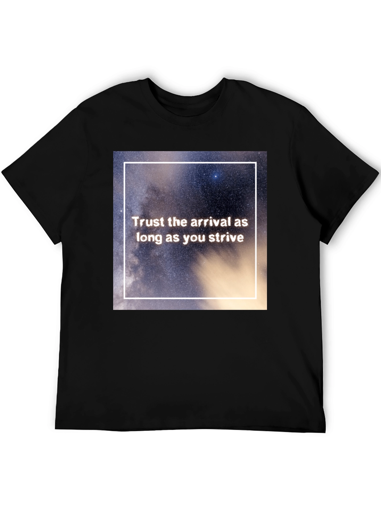 Trust The Arrival Graphic Tee - Black Casual T-Shirt