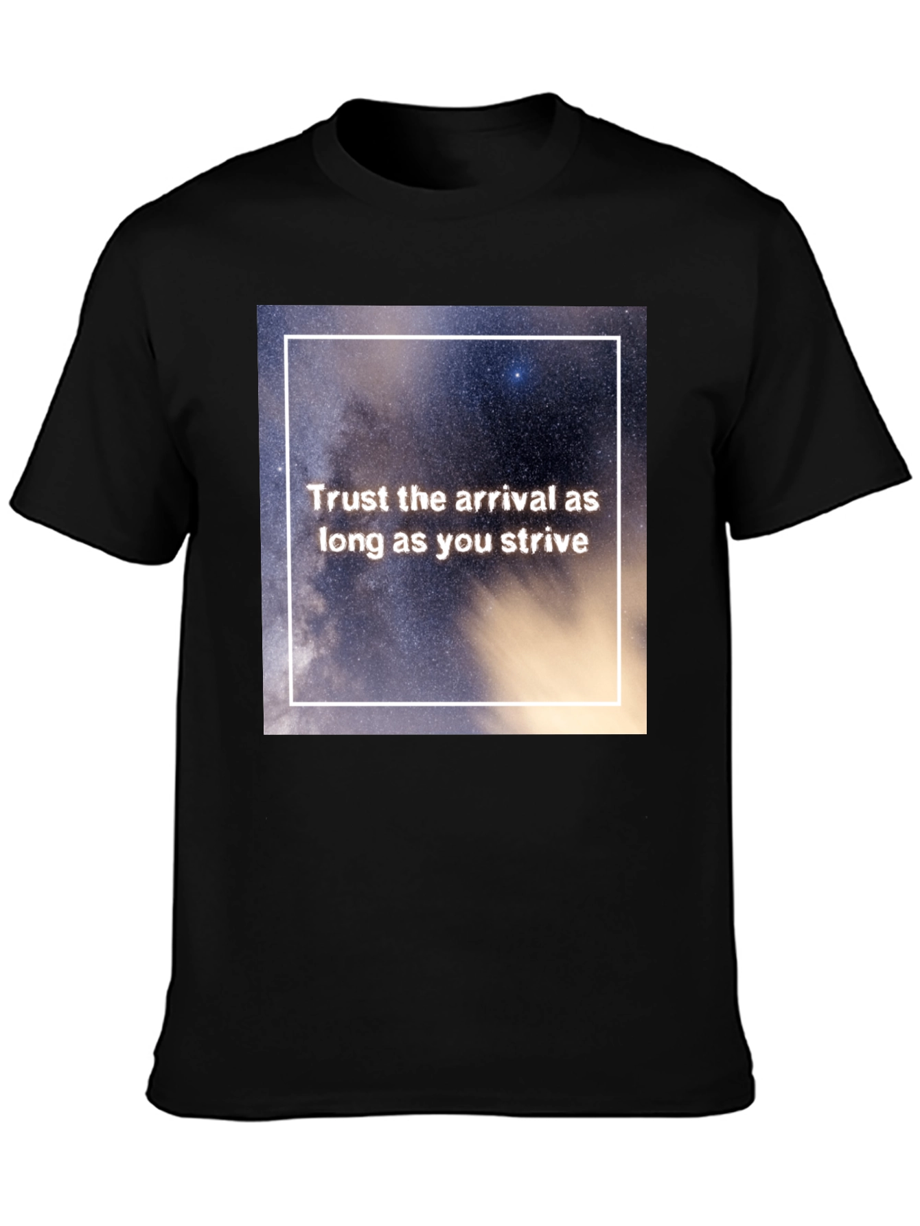 Trust The Arrival Graphic Tee - Black Casual T-Shirt