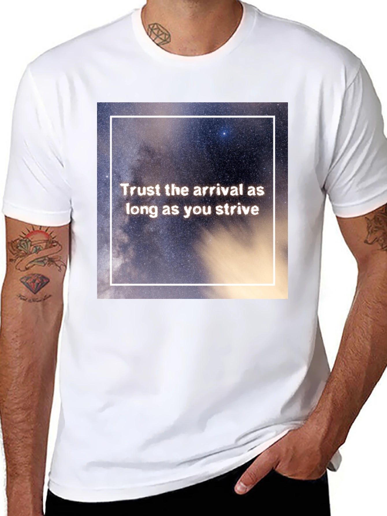Trust The Arrival Graphic Tee - Black Casual T-Shirt