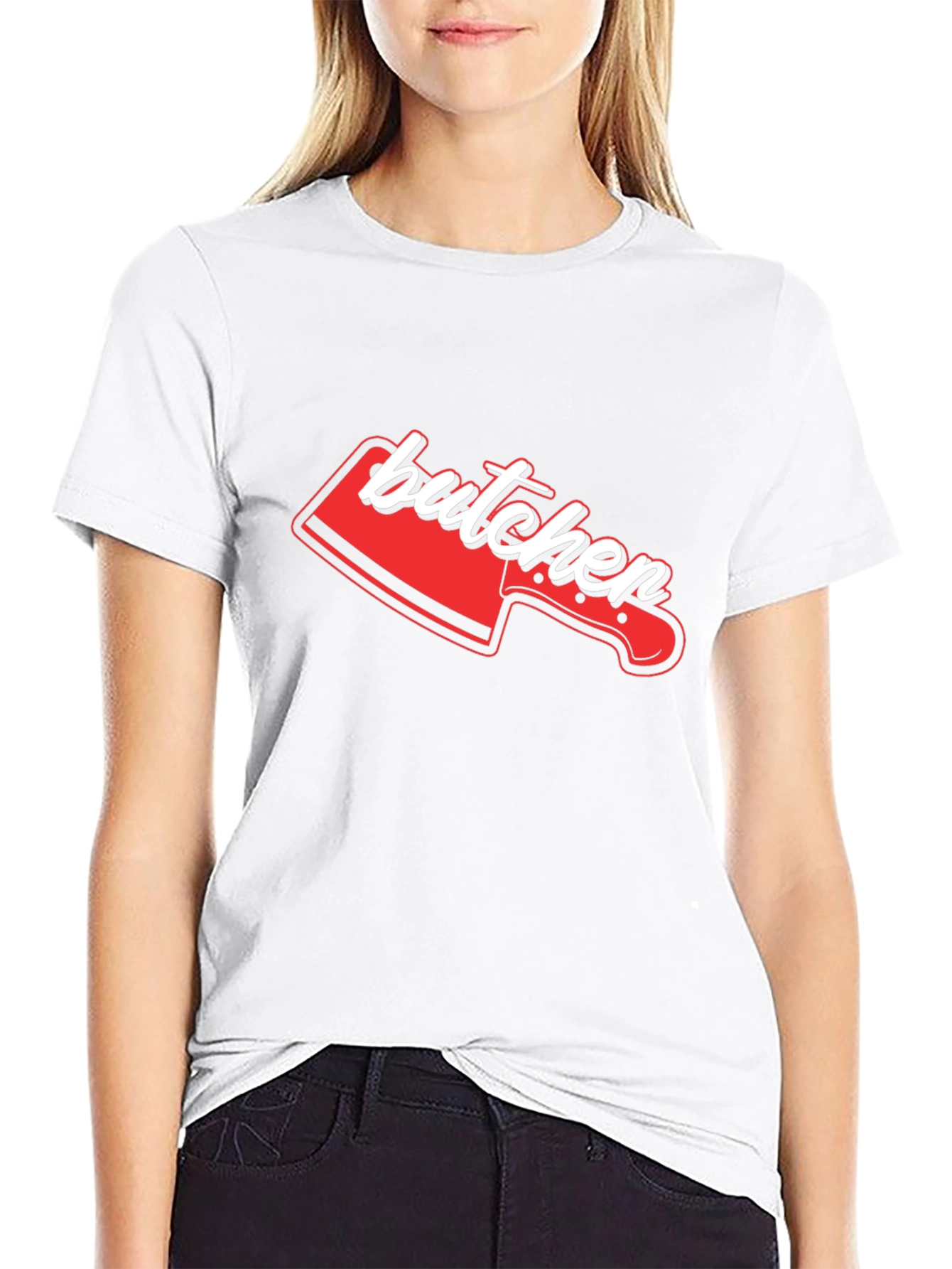 Butcher Knife Graphic Tee - Novelty T-Shirt