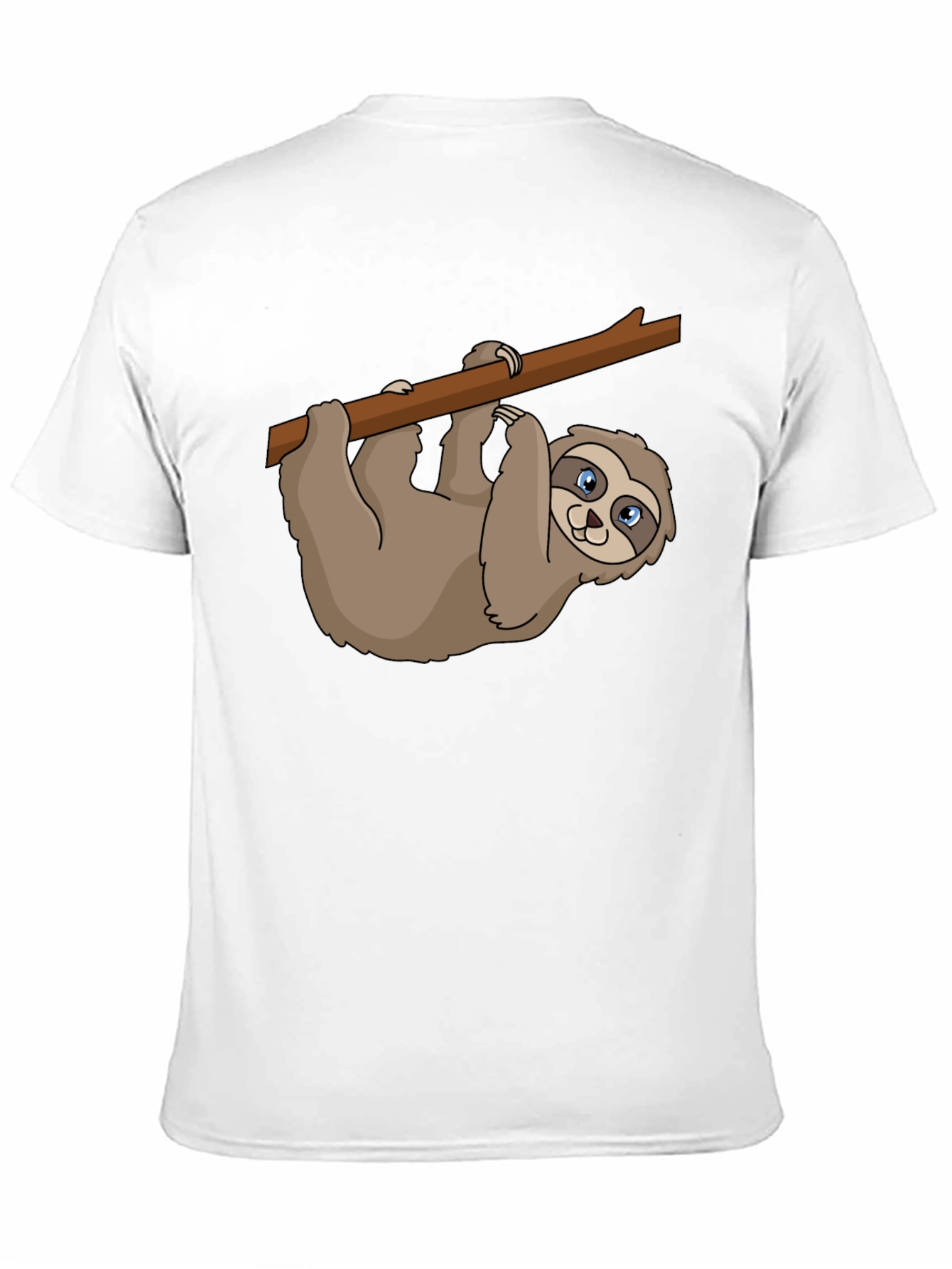 Sloth on Branch Graphic Tee - Casual Black T-Shirt