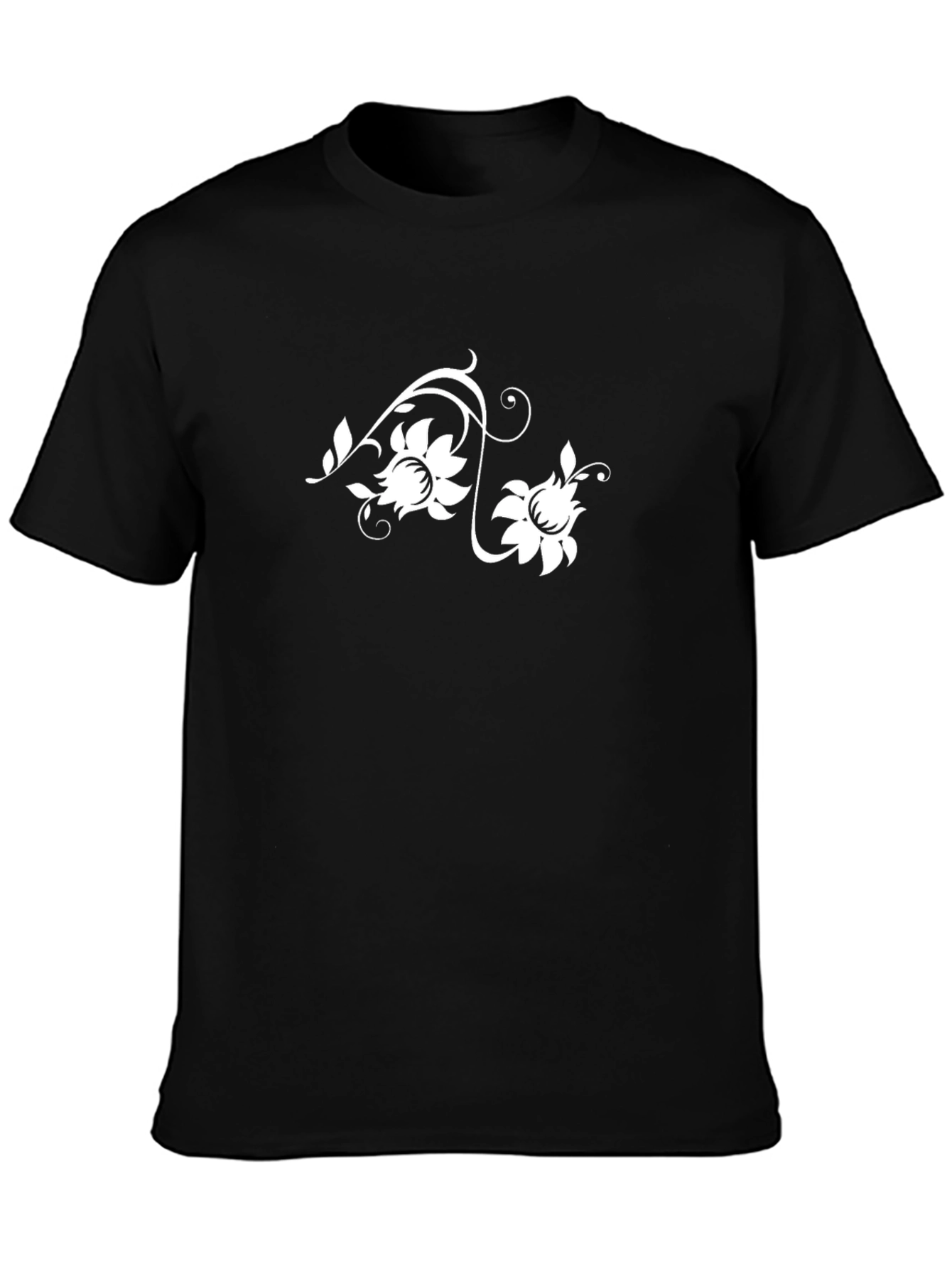 Black Floral Graphic Tee - Stylish Menswear
