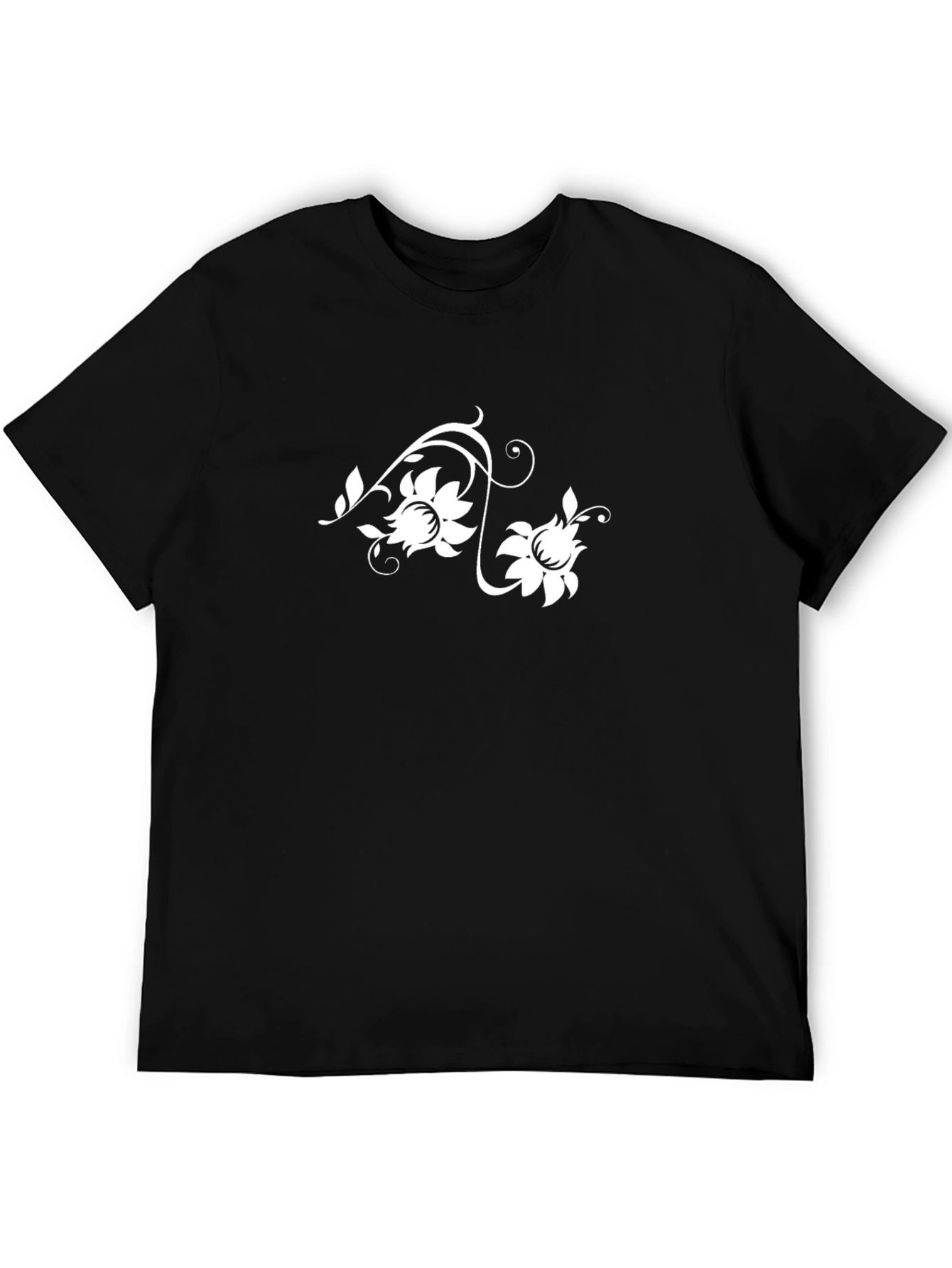 Black Floral Graphic Tee - Stylish Menswear