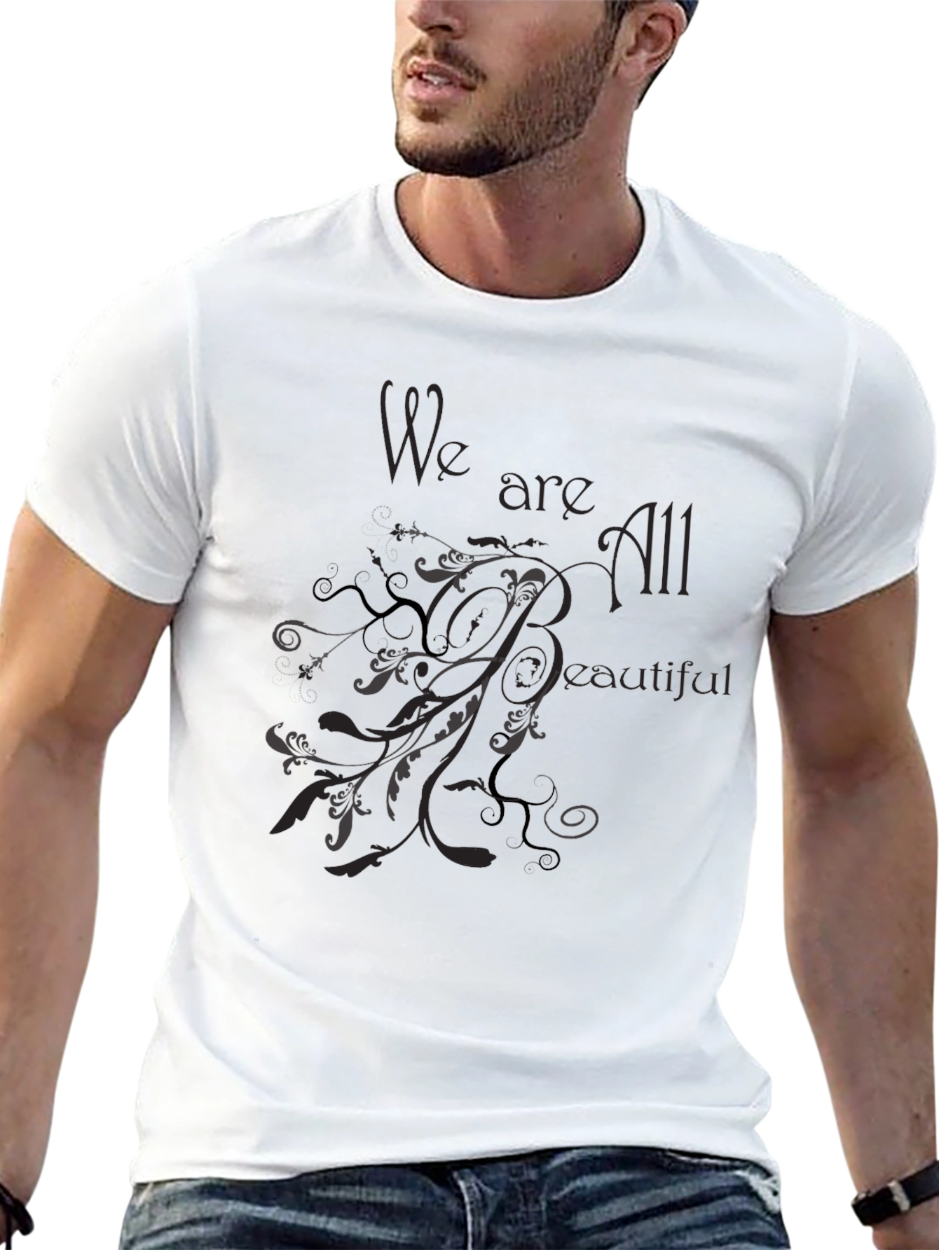 We are All Beautiful Black Graphic Tee