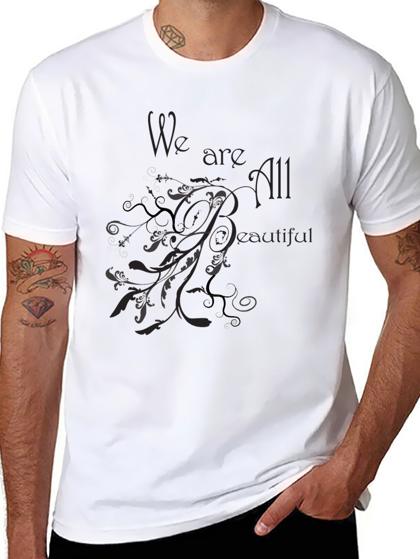 We are All Beautiful Black Graphic Tee