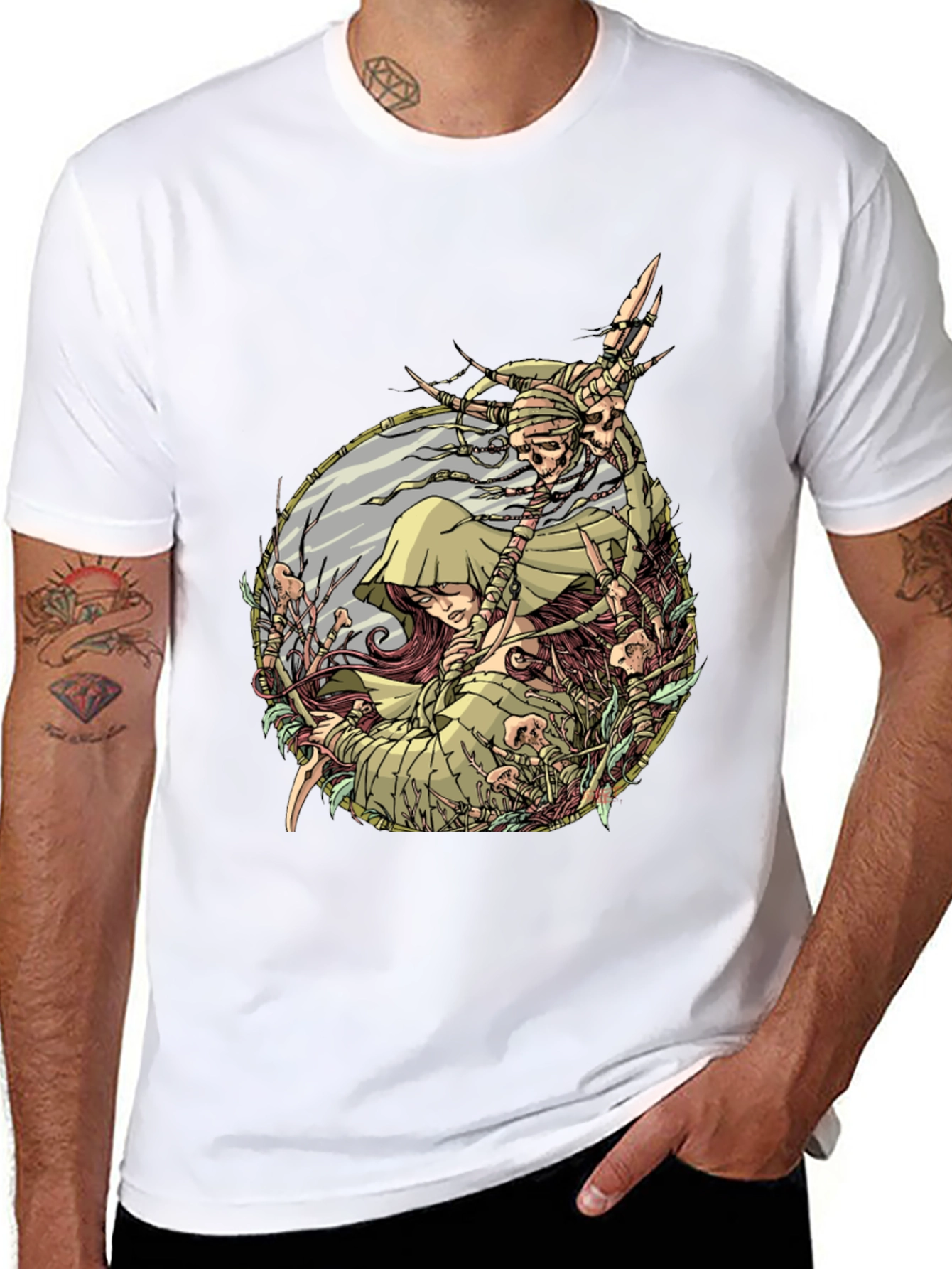 Mystic Forest Graphic Tee - Black Cotton Shirt