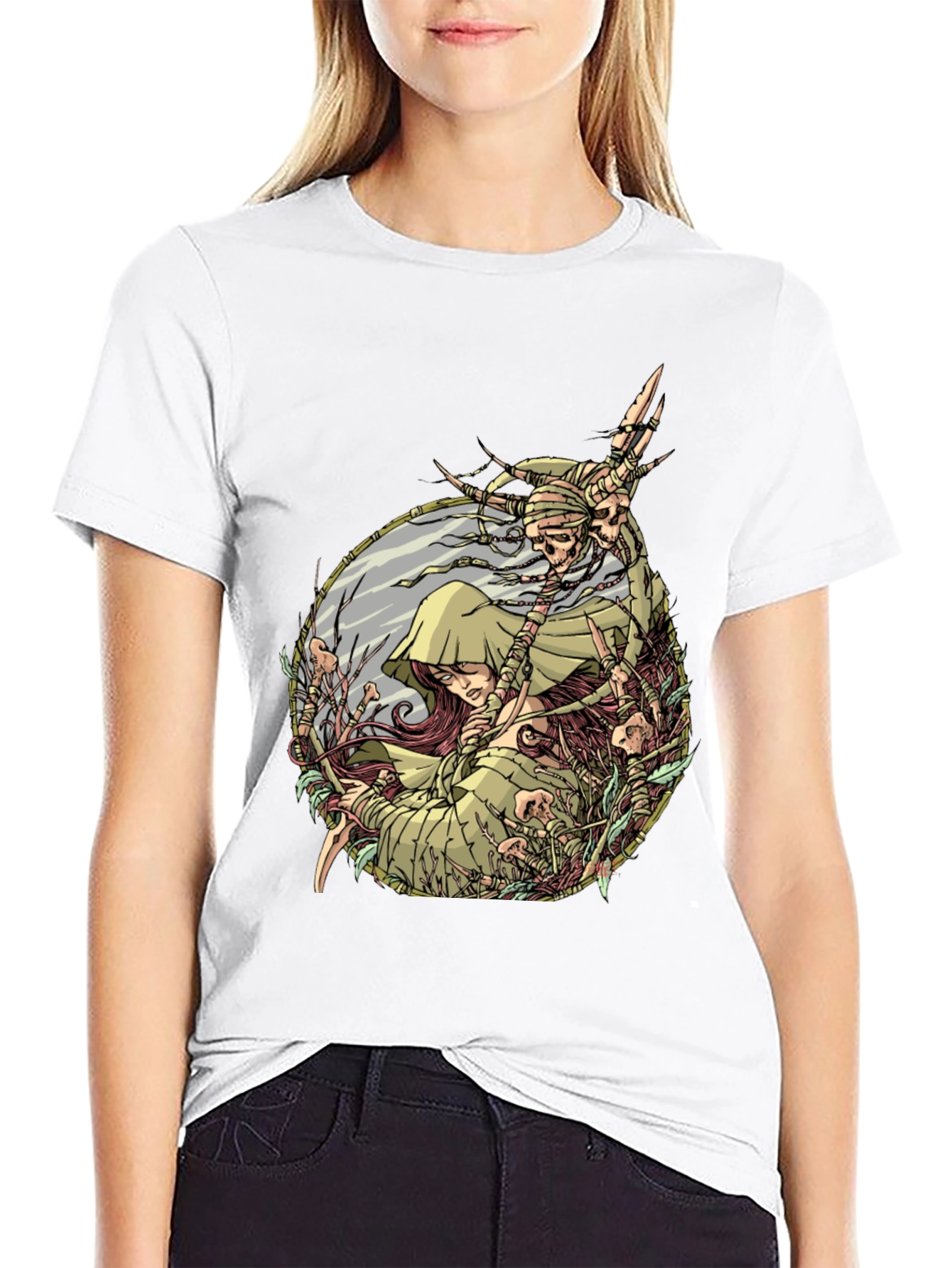 Mystic Forest Graphic Tee - Black Cotton Shirt