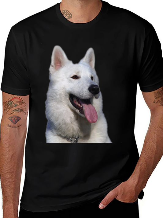 Dog Graphic Tee - White Swiss Shepherd Design