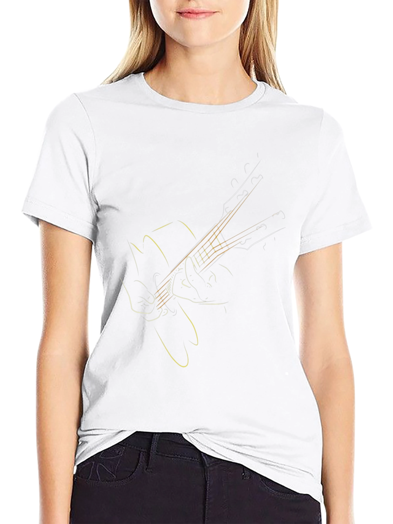 Guitar Sketch Tee - Music Lovers T-Shirt