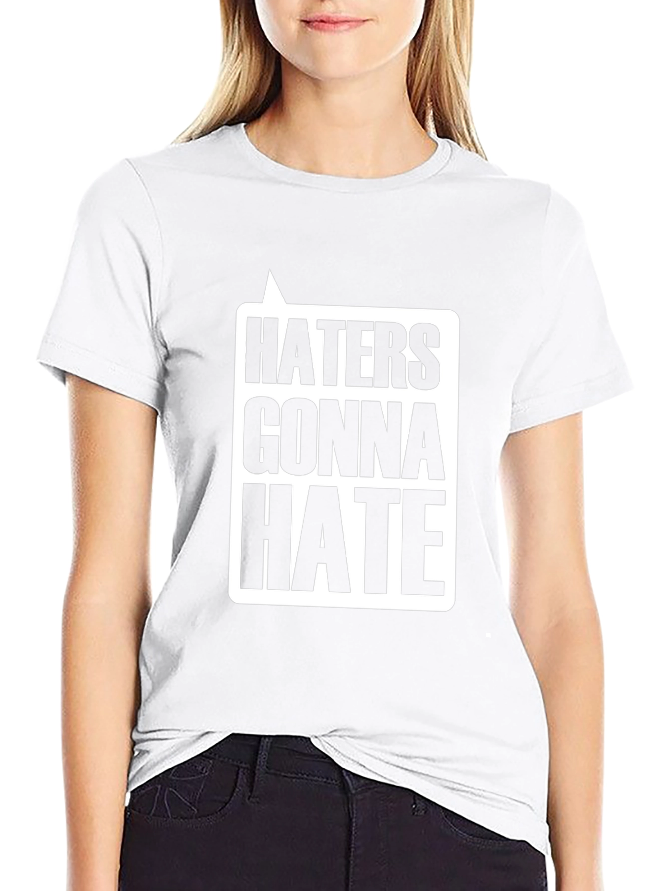 Haters Gonna Hate Graphic T-Shirt - Black Casual Tee