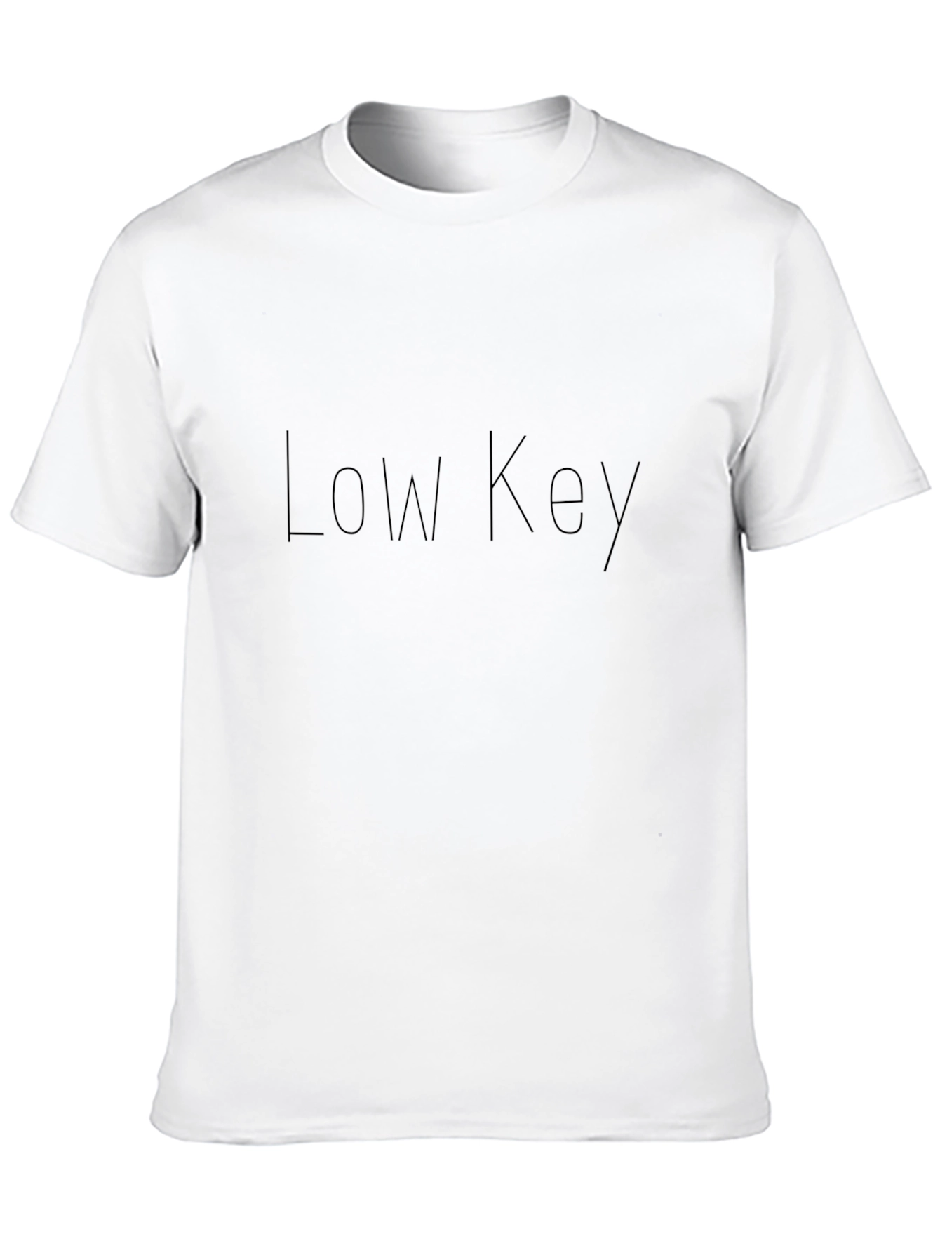 Low Key Black Cotton Graphic Tee Casual Wear