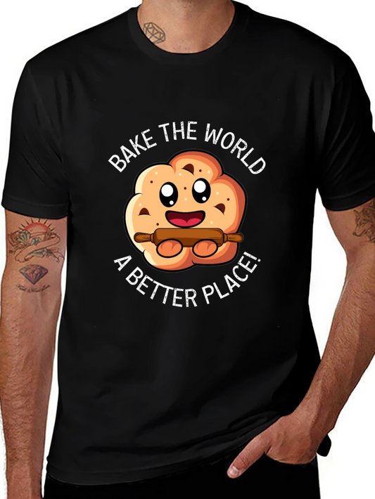 Bake the World T-Shirt - Cute Cookie Design