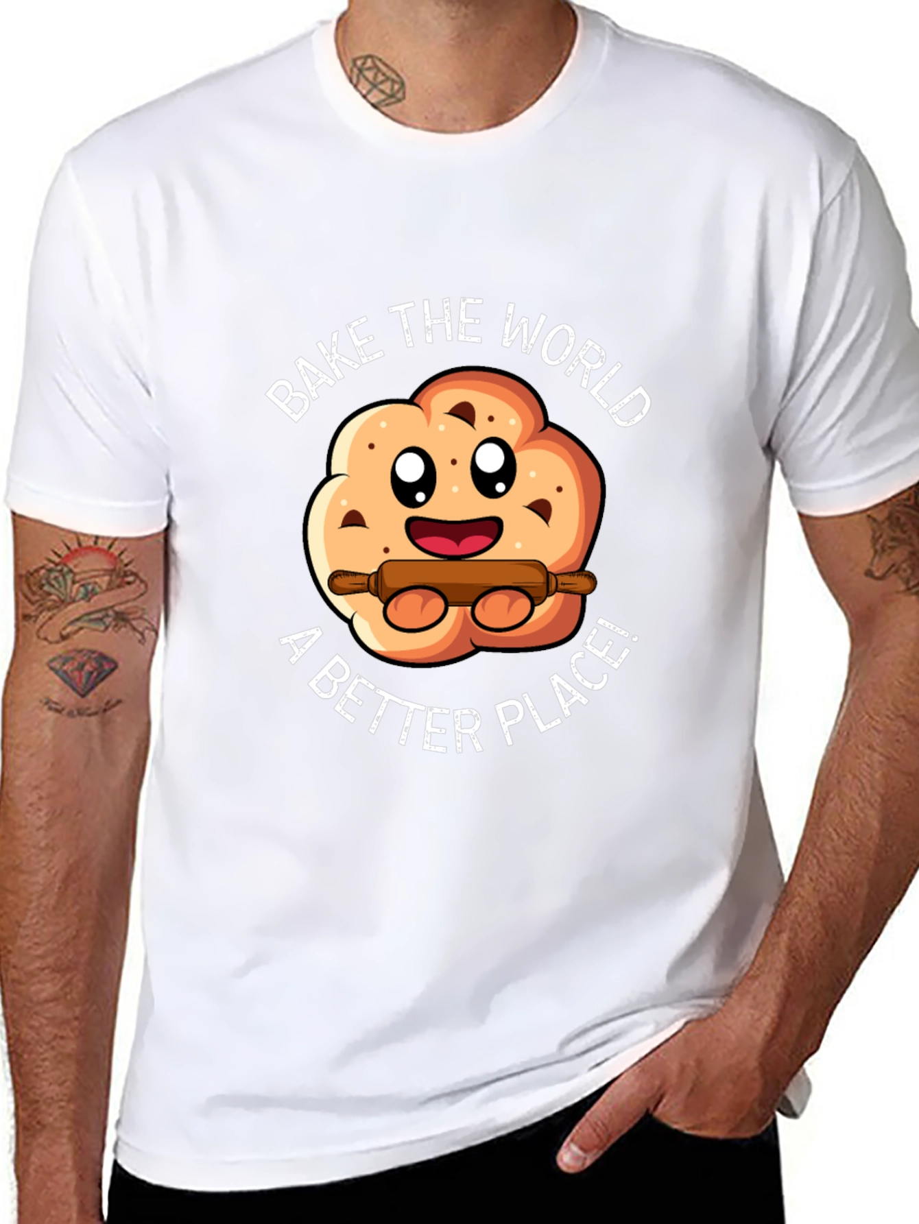 Bake the World T-Shirt - Cute Cookie Design