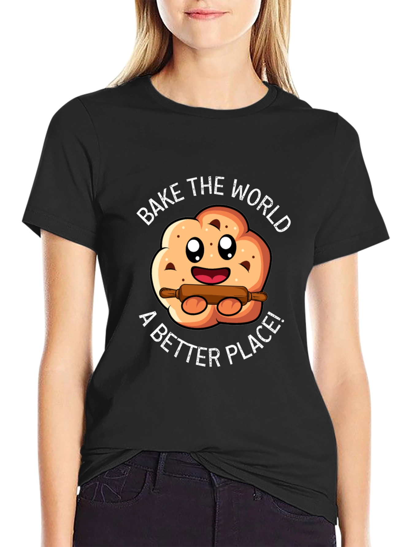 Bake the World T-Shirt - Cute Cookie Design