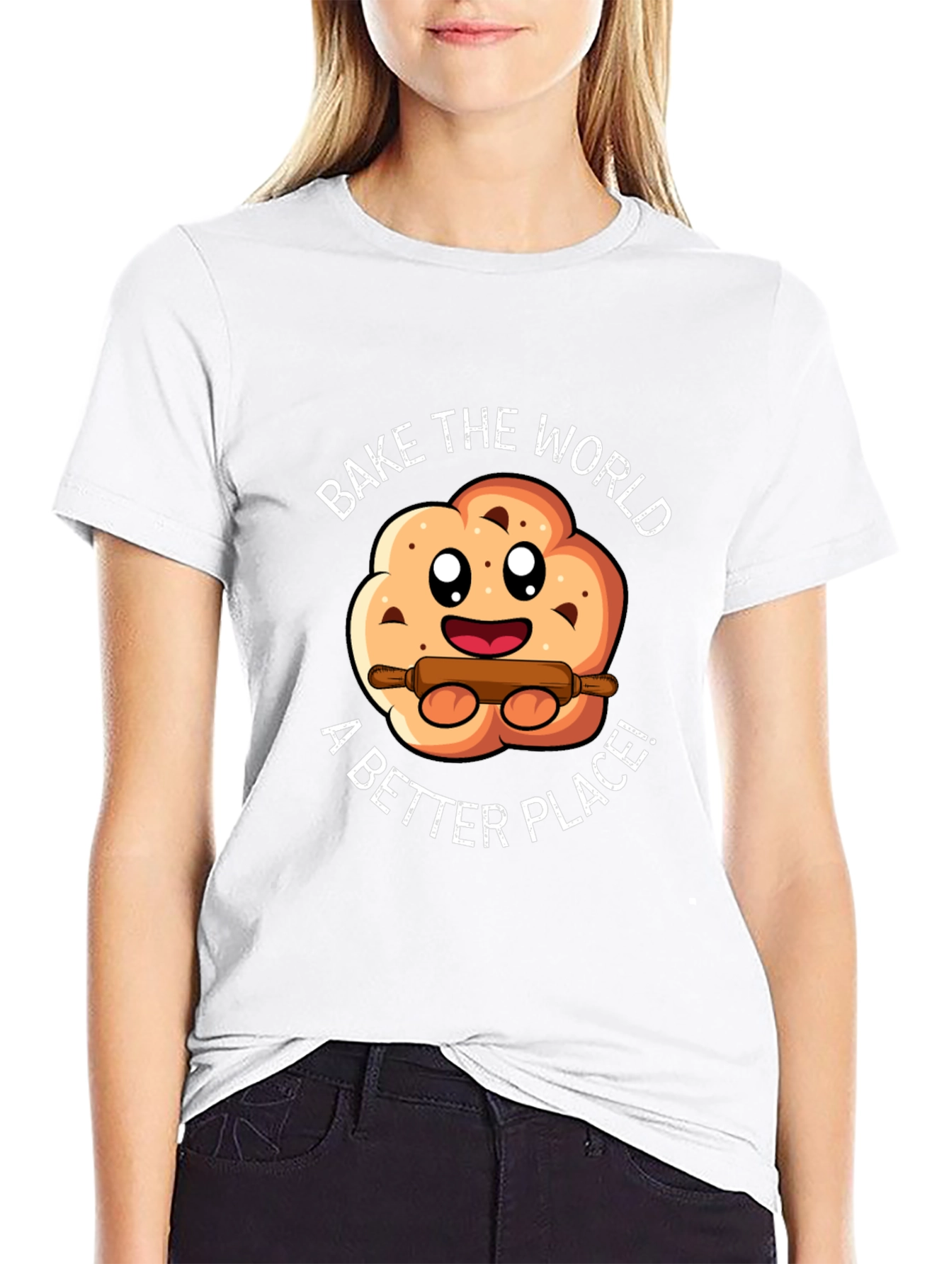 Bake the World T-Shirt - Cute Cookie Design