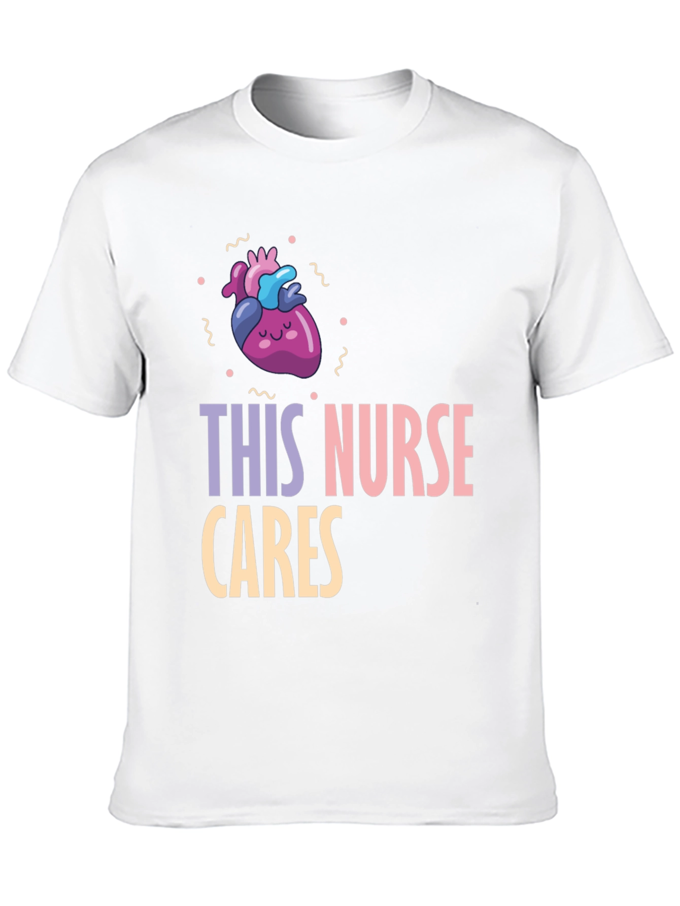 Nurse Cares Graphic Tee - Heart Design