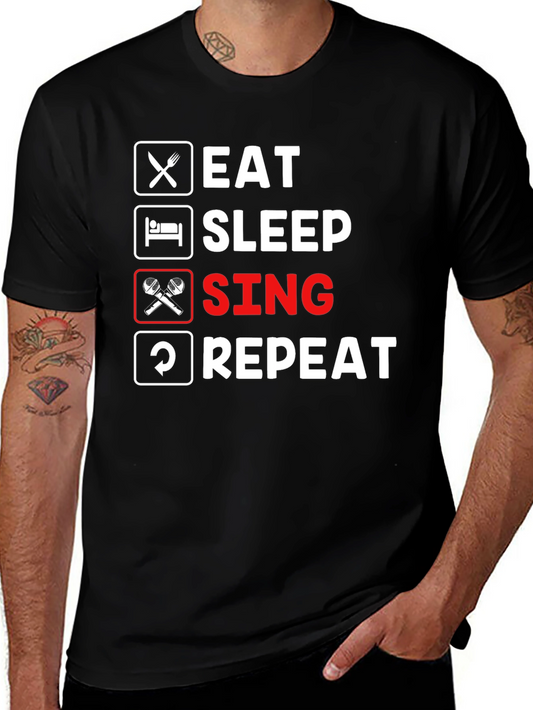 Eat Sleep Sing Repeat Graphic Tee