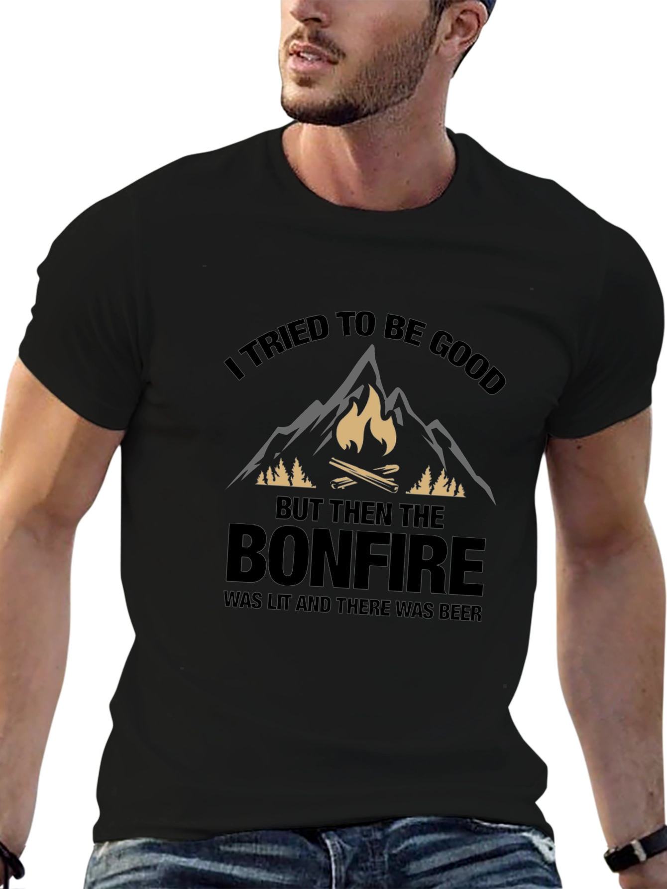 Bonfire Beer T-Shirt - I Tried to Be Good