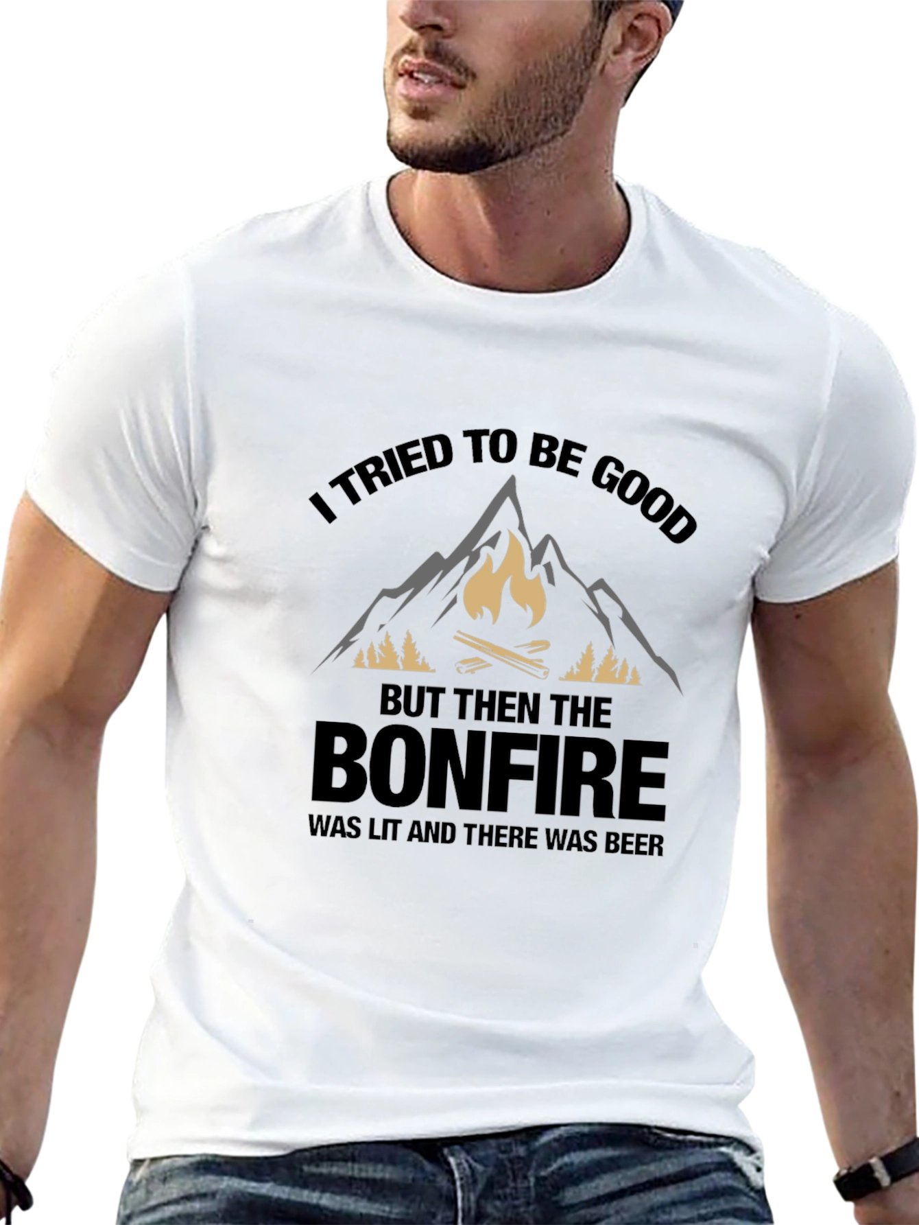 Bonfire Beer T-Shirt - I Tried to Be Good