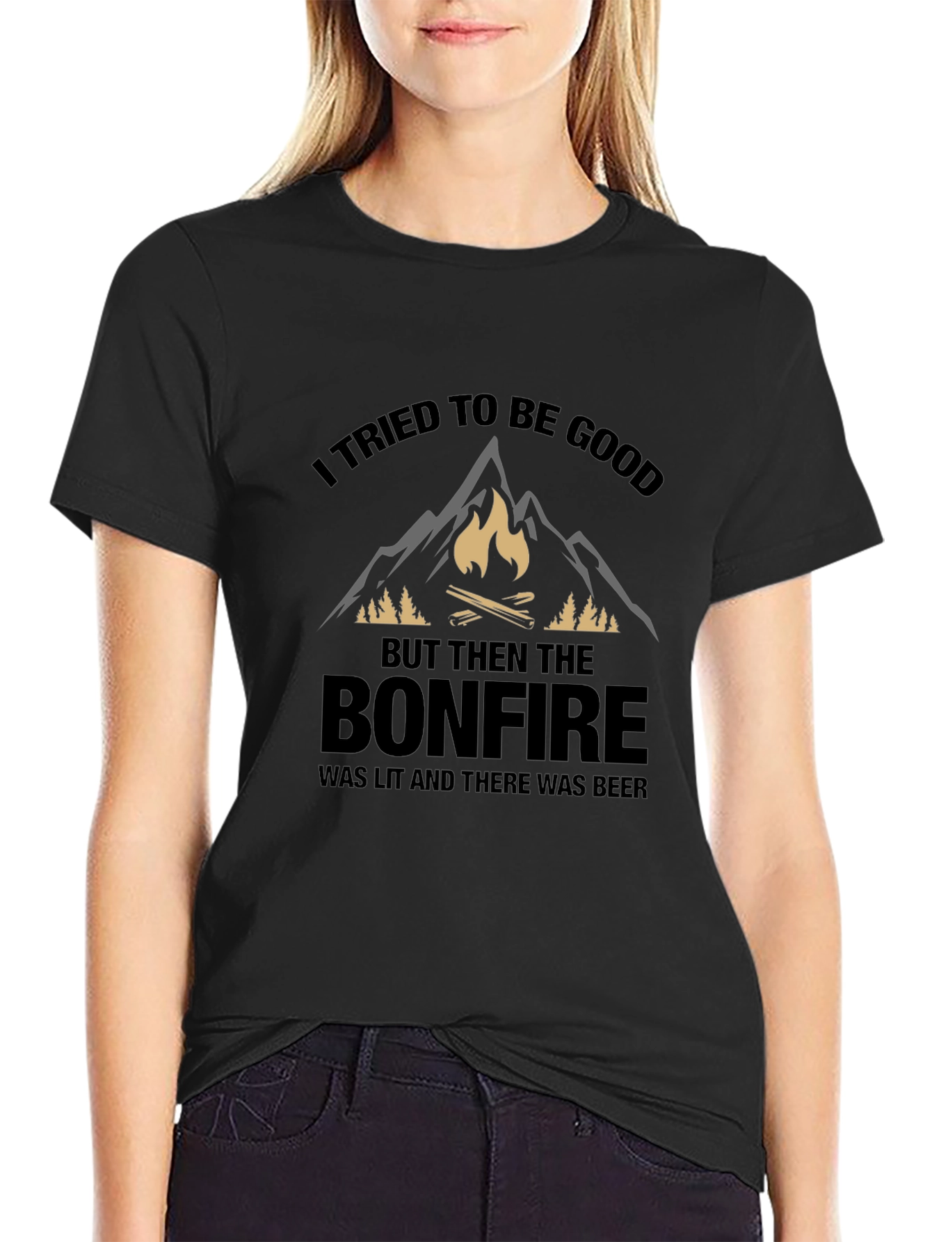 Bonfire Beer T-Shirt - I Tried to Be Good