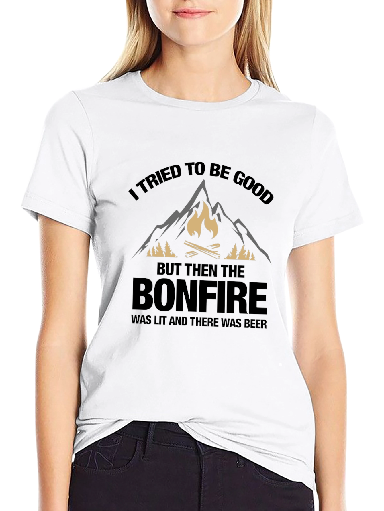 Bonfire Beer T-Shirt - I Tried to Be Good