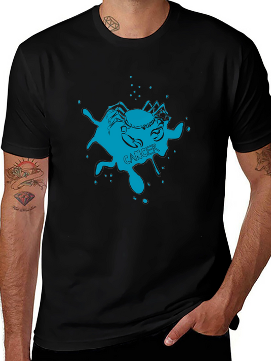 Cancer Zodiac T-Shirt - Black Graphic Tee