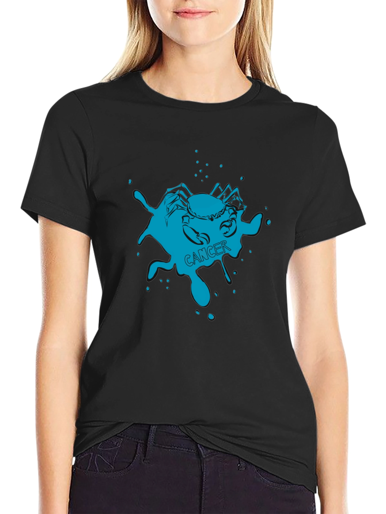 Cancer Zodiac T-Shirt - Black Graphic Tee