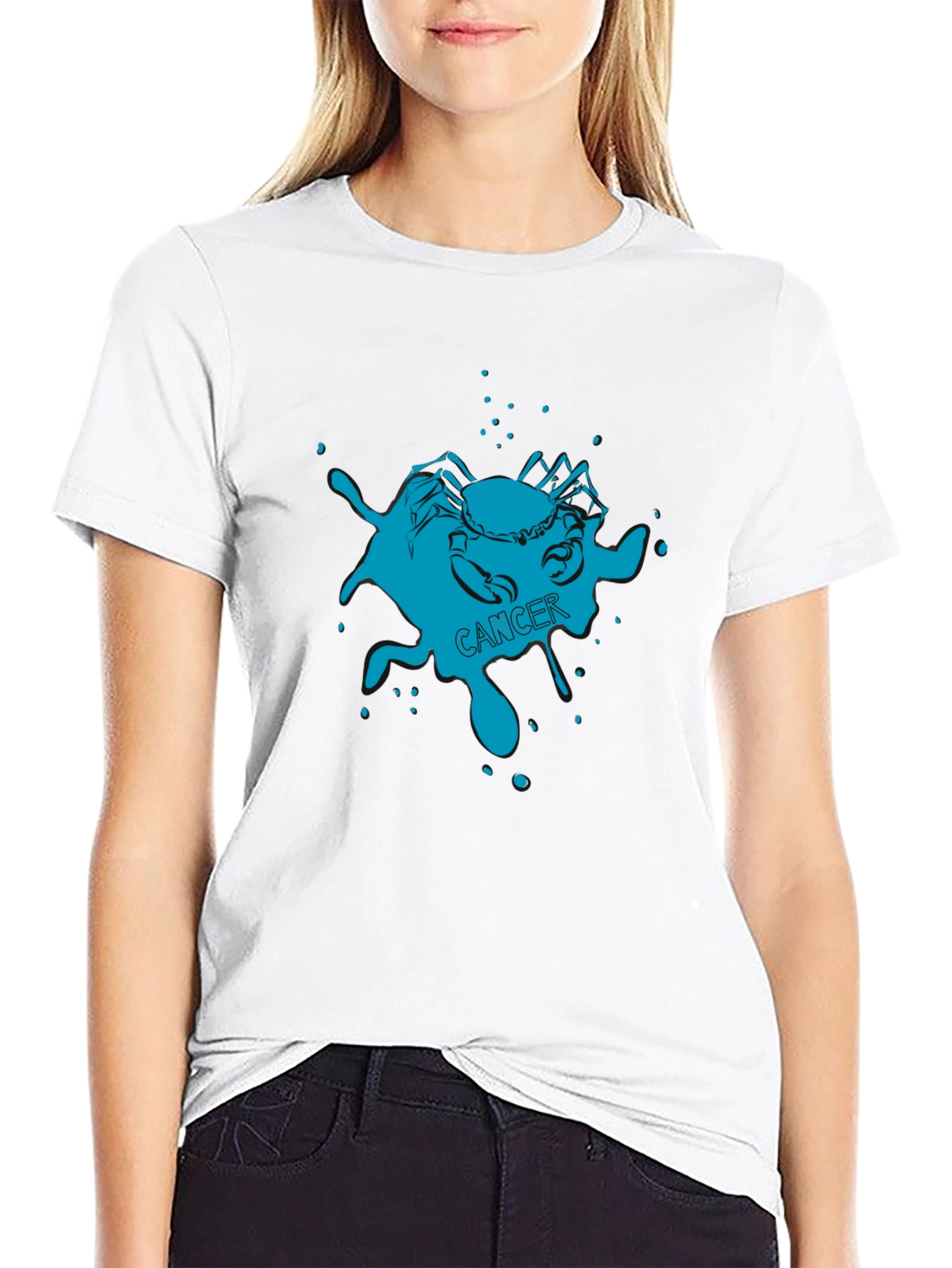 Cancer Zodiac T-Shirt - Black Graphic Tee