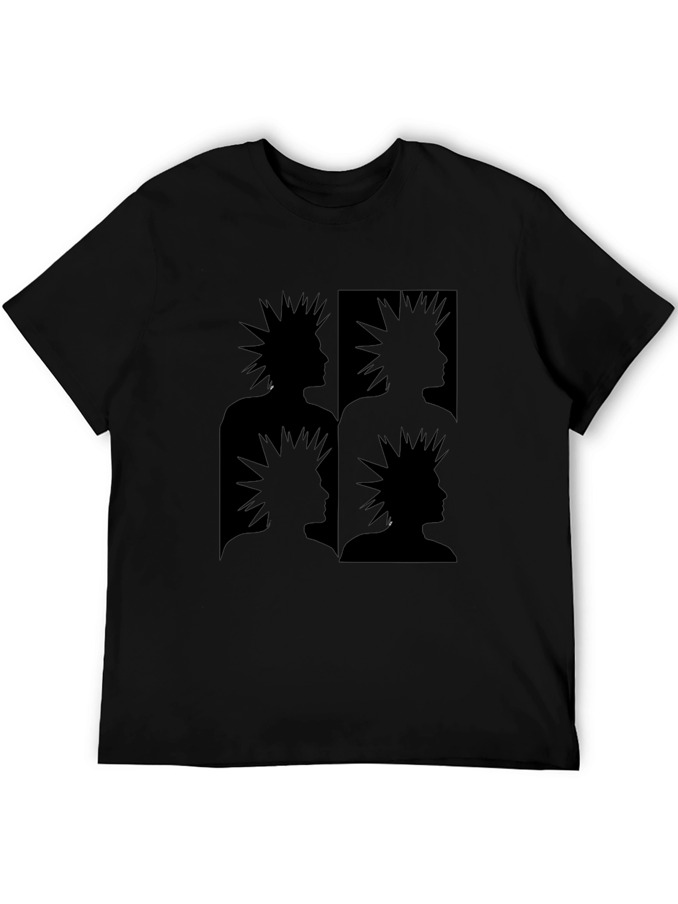 Edgy Punk Graphic Tee - Modern Silhouette Design