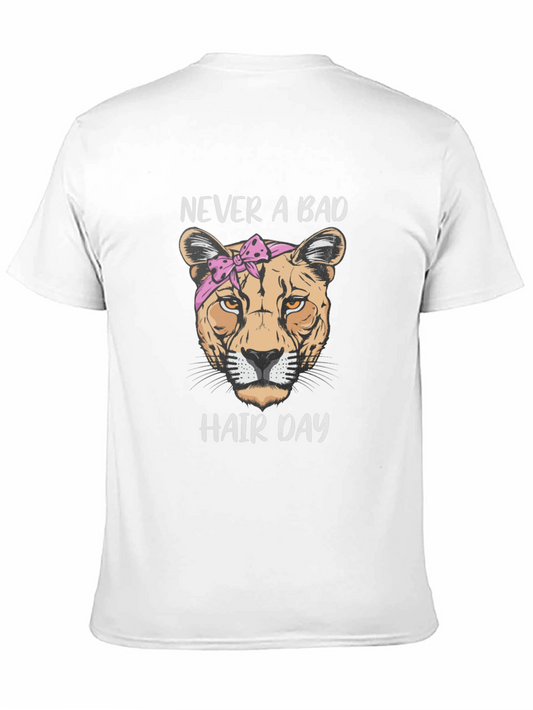 Never A Bad Hair Day Lion Graphic Tee