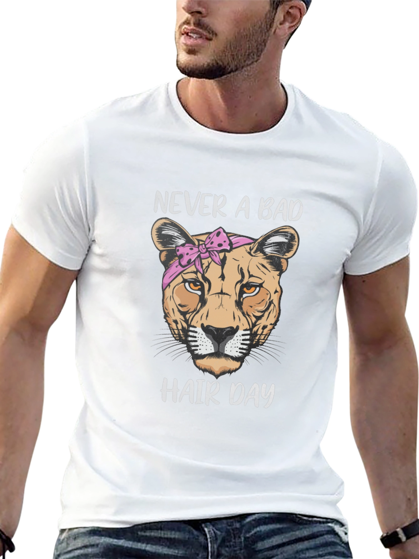 Never A Bad Hair Day Lion Graphic Tee
