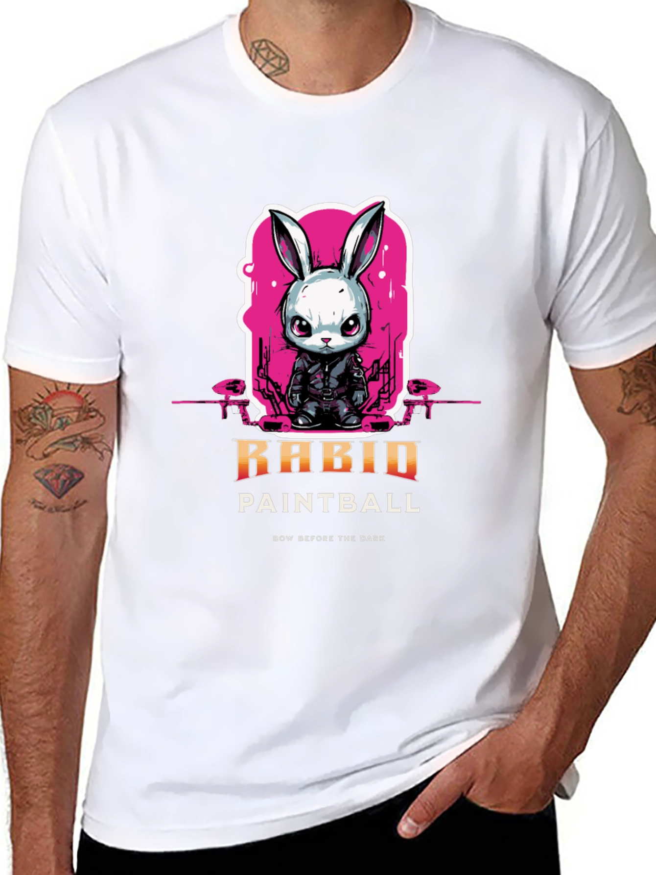 Rabid Paintball T-Shirt: Dark Rabbit Design