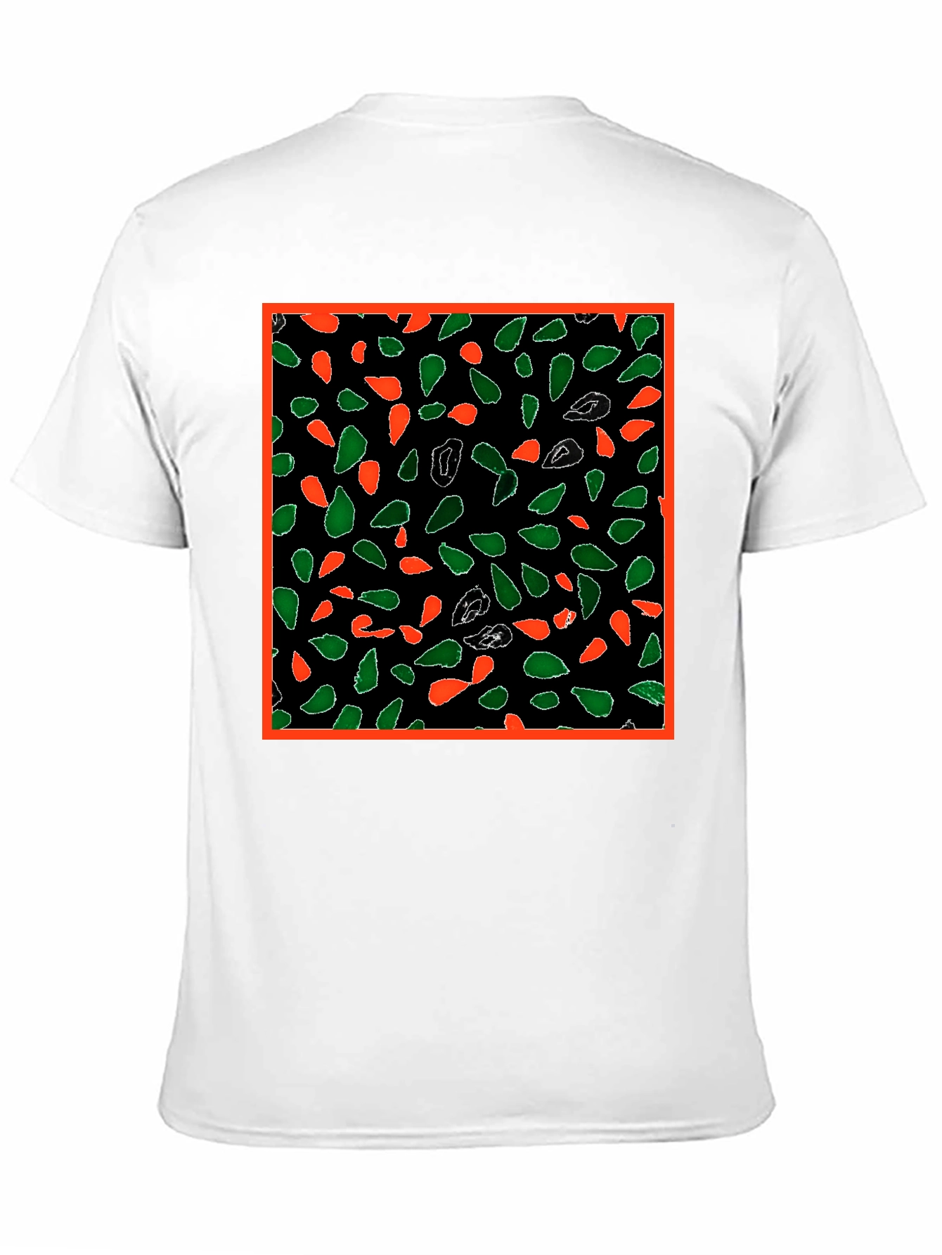 Abstract Leaf Patterned Black T-Shirt