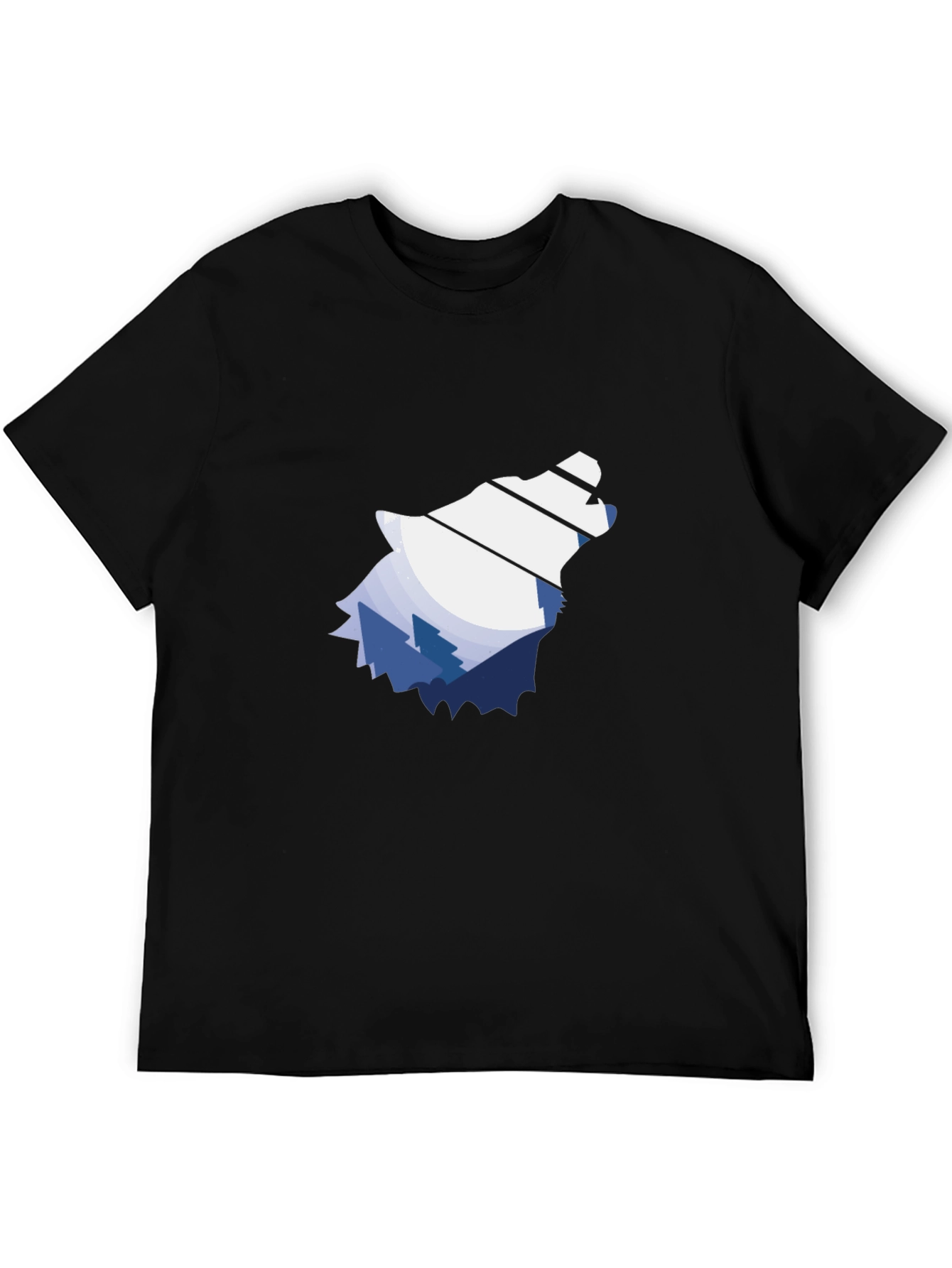 Nature Wolf Graphic Tee - Mens Black T-Shirt