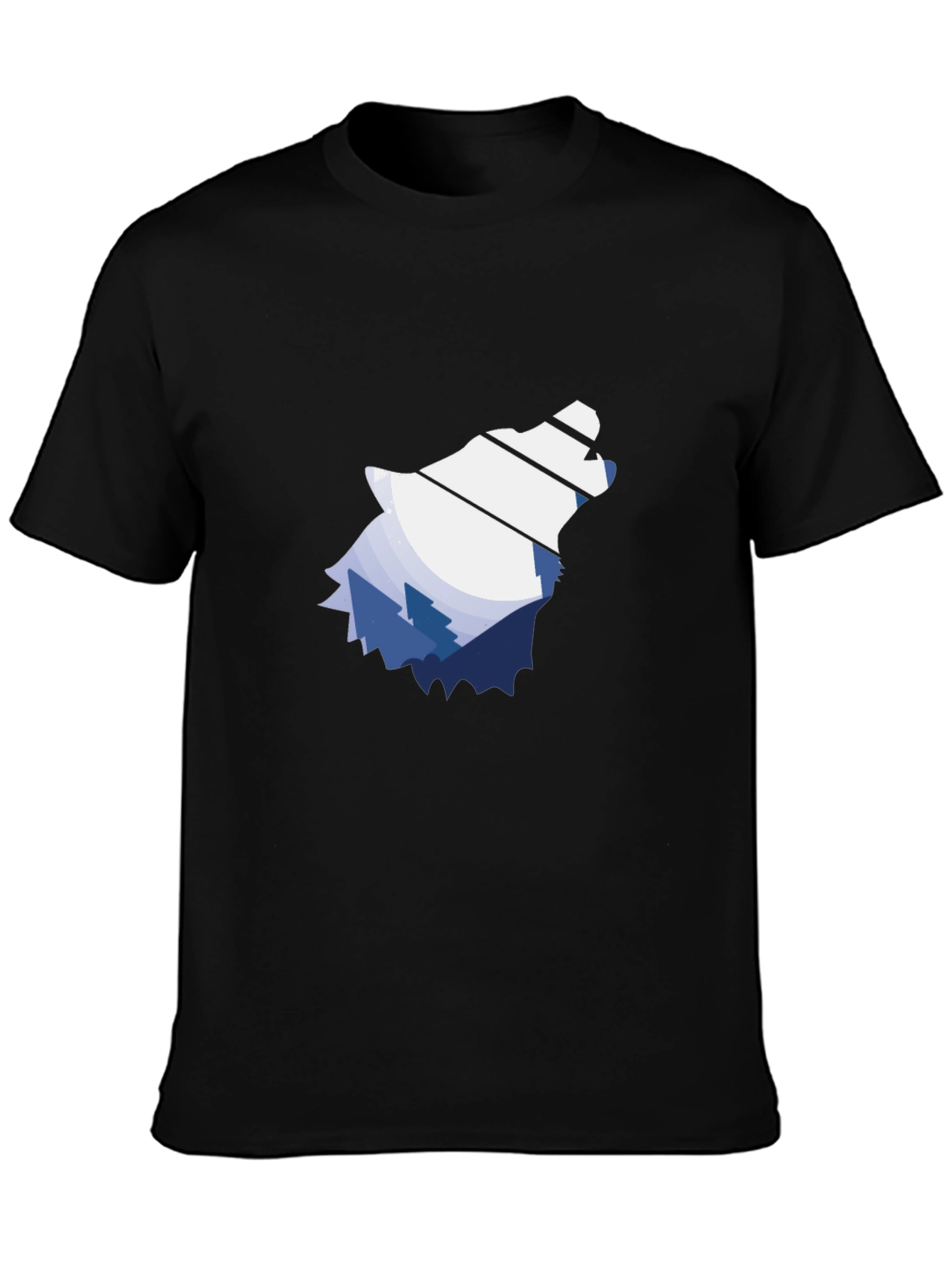 Nature Wolf Graphic Tee - Mens Black T-Shirt
