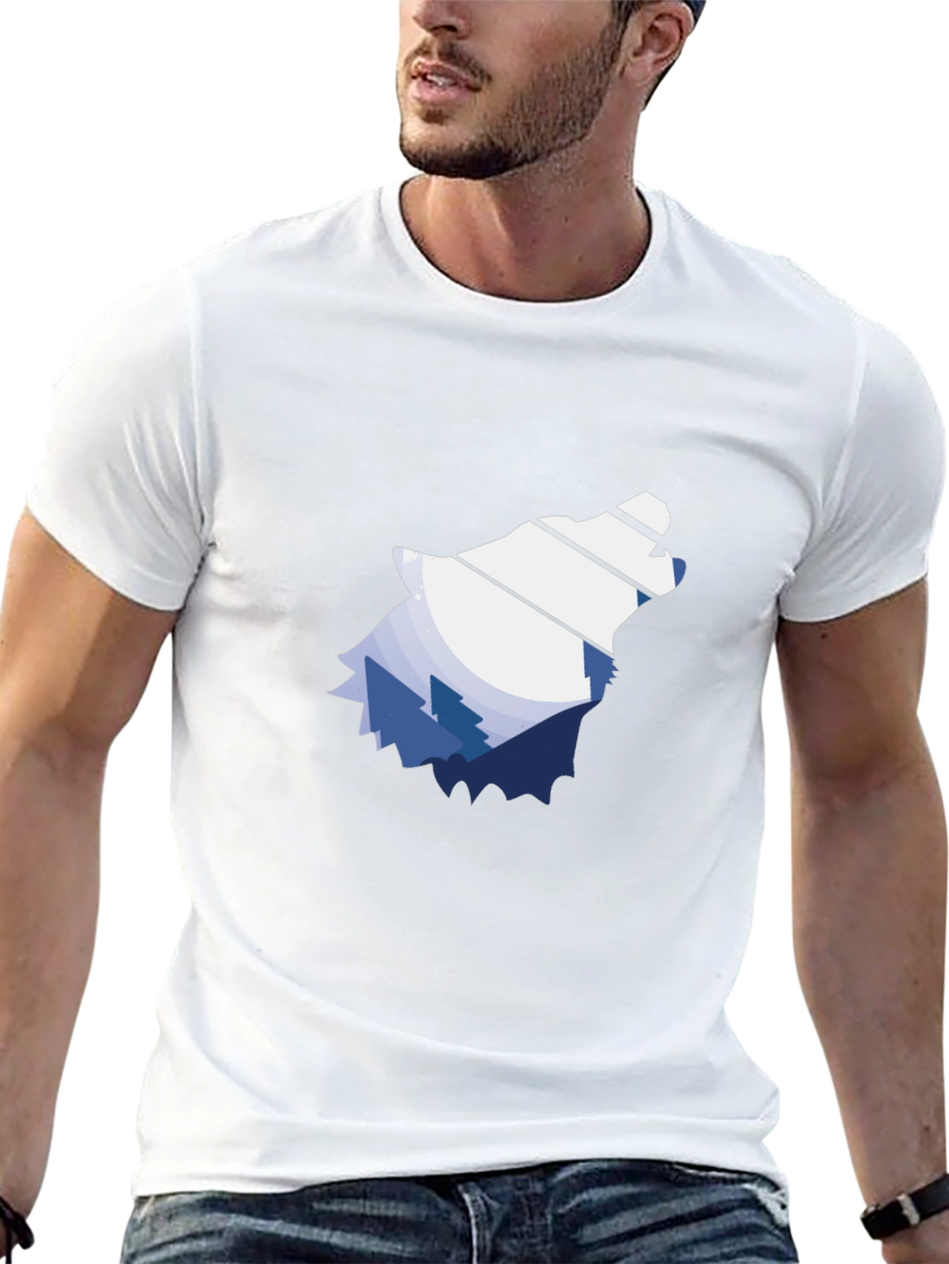 Nature Wolf Graphic Tee - Mens Black T-Shirt
