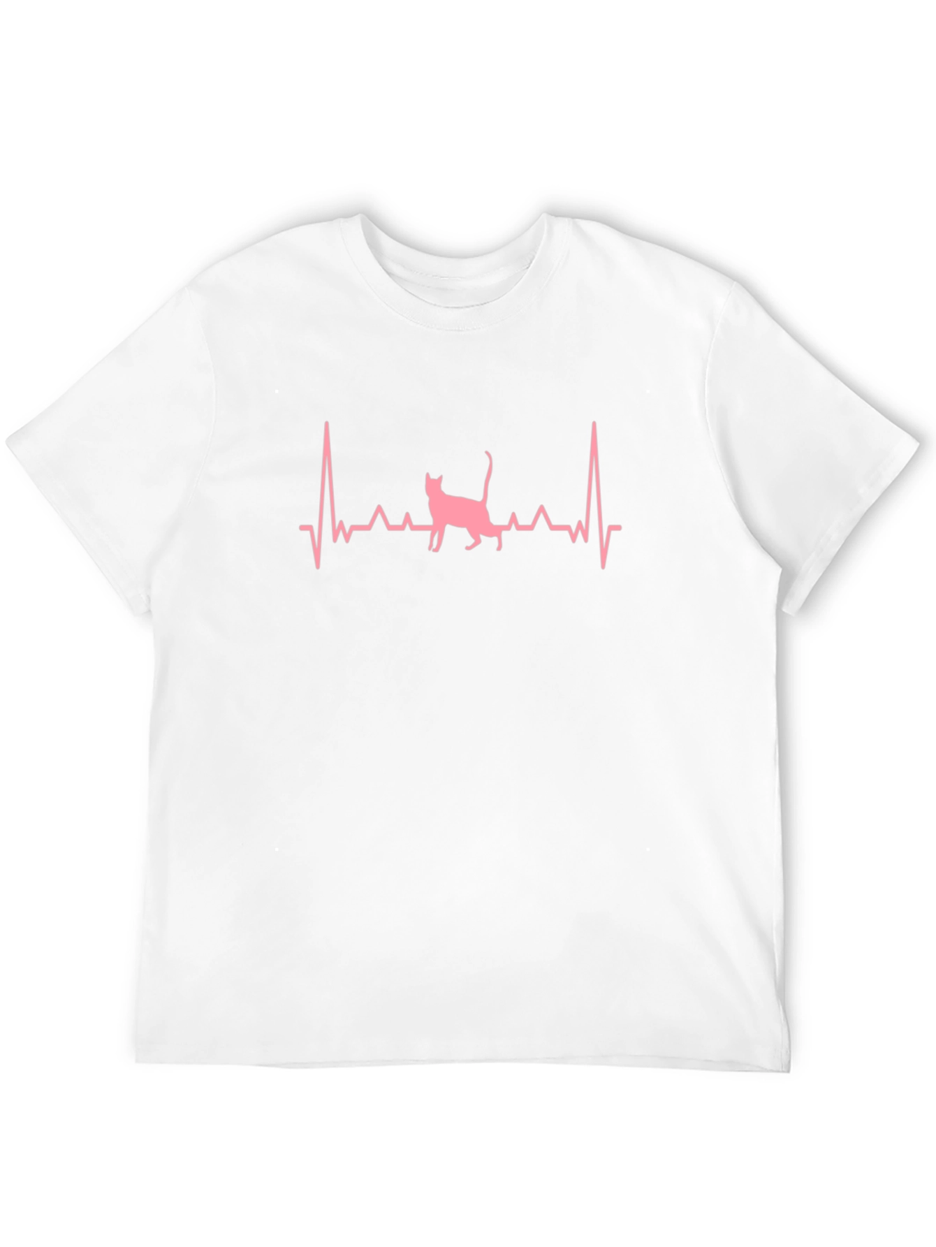 Cat Heartbeat Graphic Tee - Unisex Black T-Shirt