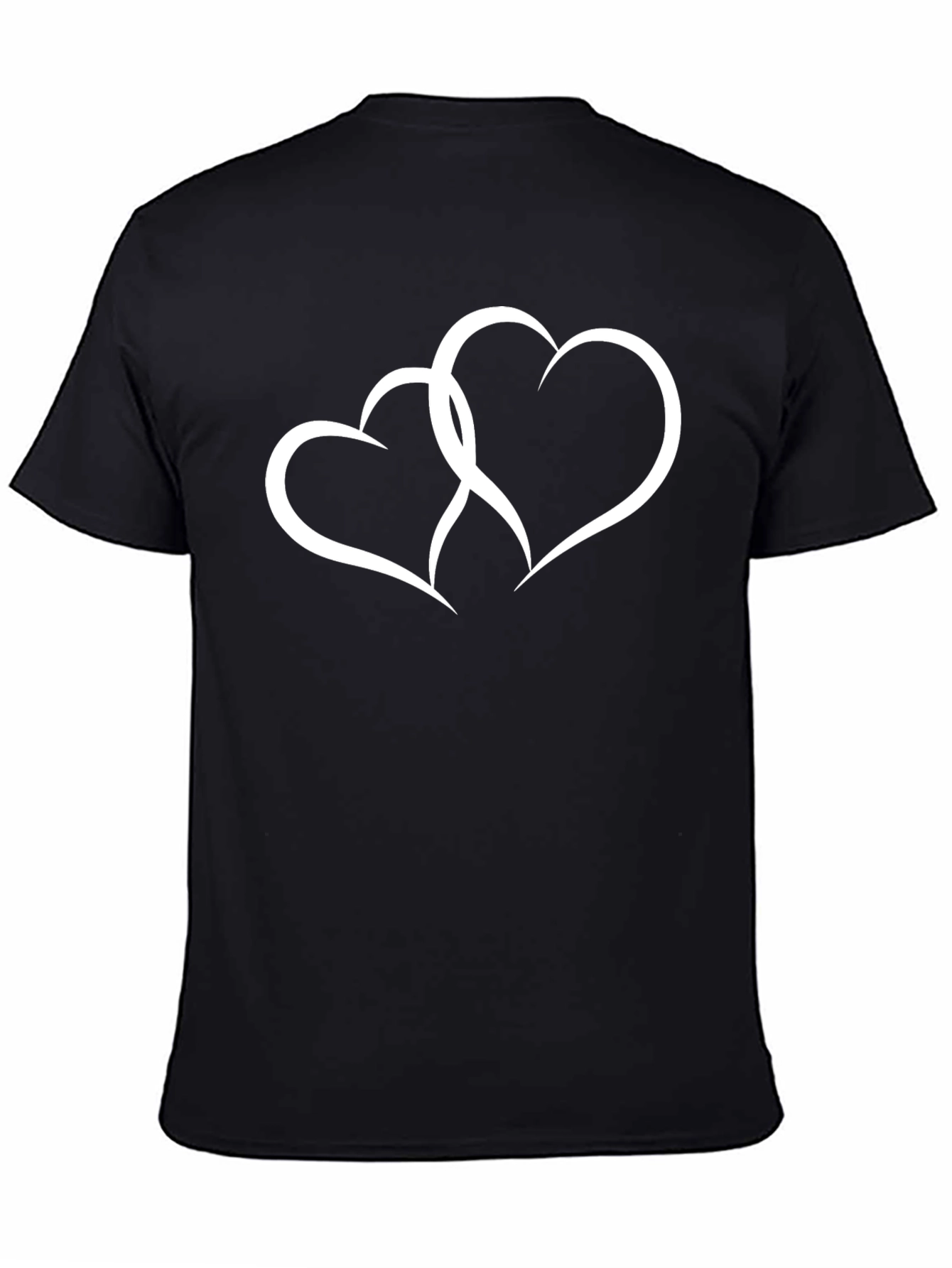 Intertwined Hearts Black T-Shirt - Love & Connection