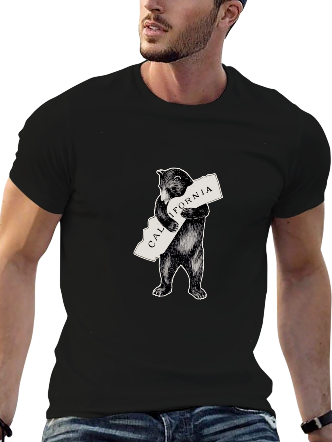 California Bear Graphic T-Shirt - Classic Black Tee