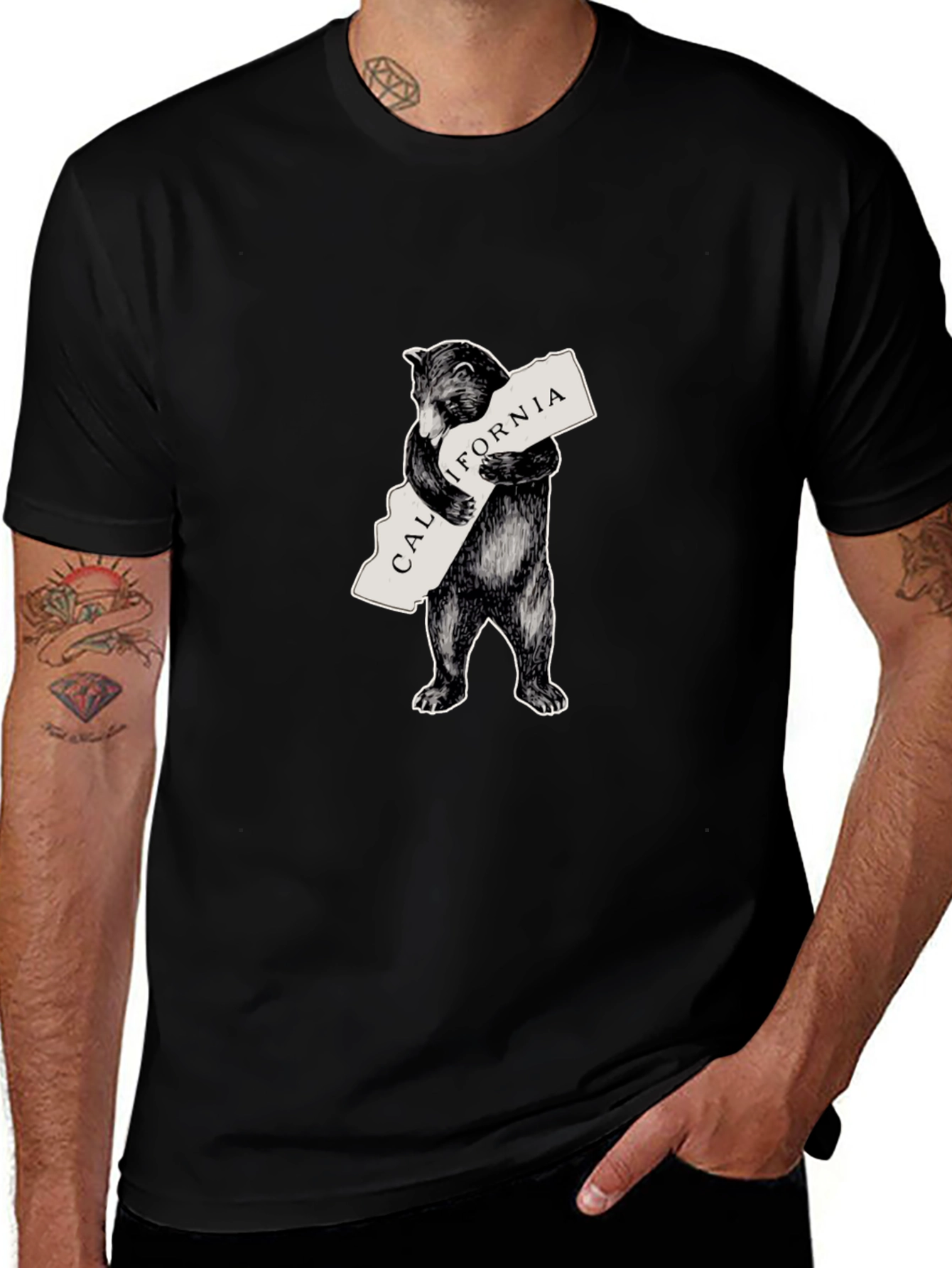 California Bear Graphic T-Shirt - Classic Black Tee
