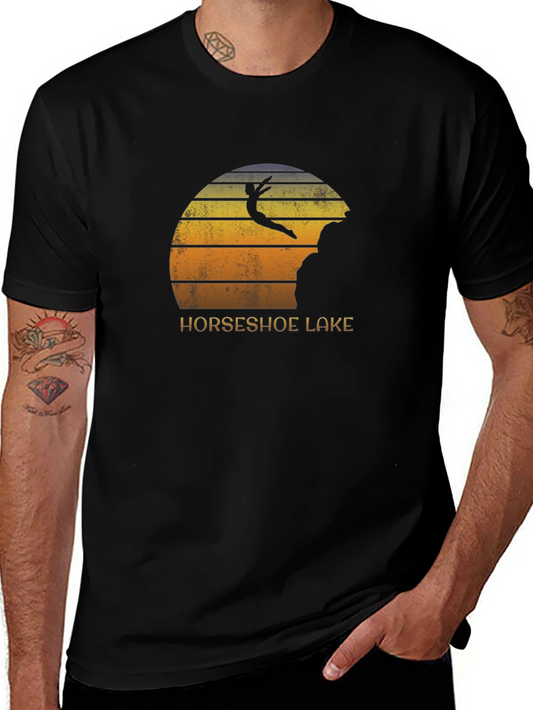 Horseshoe Lake Cliff Diver Black T-Shirt