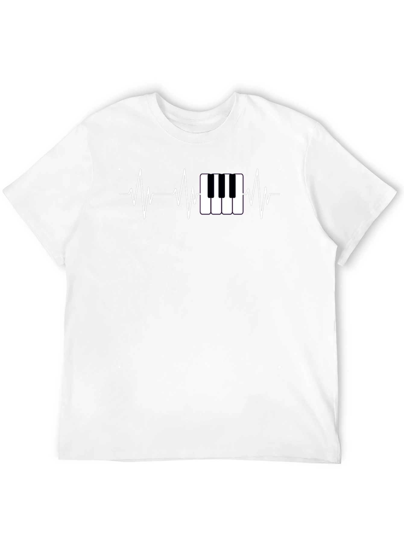 Piano Heartbeat Black T-Shirt