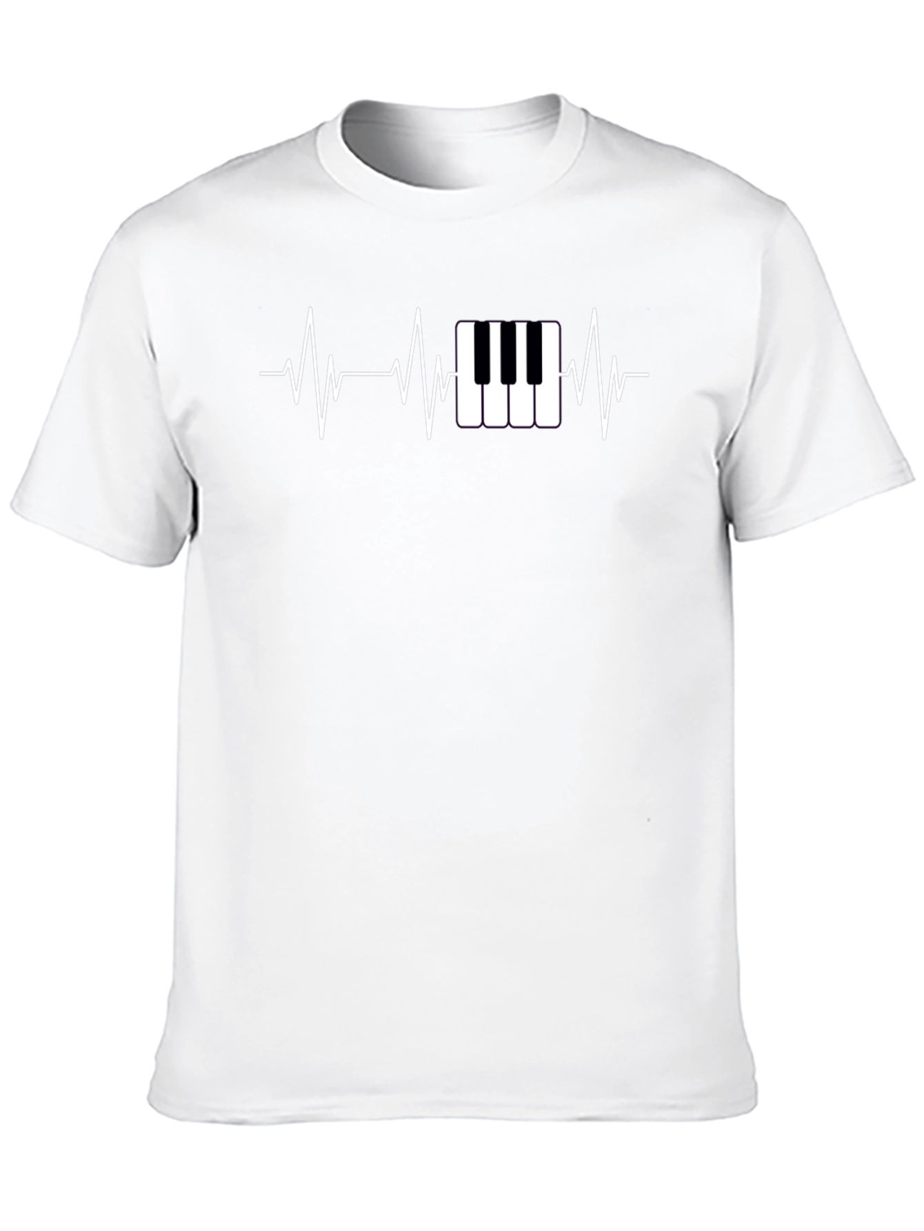 Piano Heartbeat Black T-Shirt