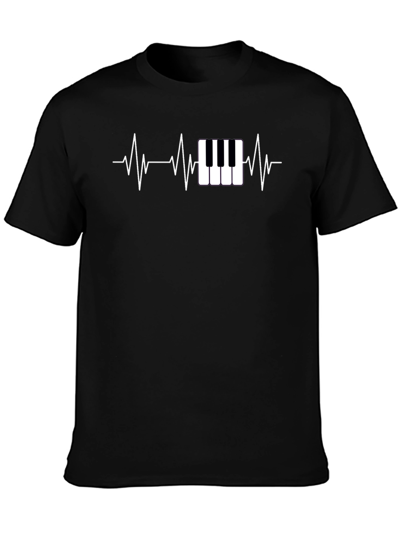 Piano Heartbeat Black T-Shirt