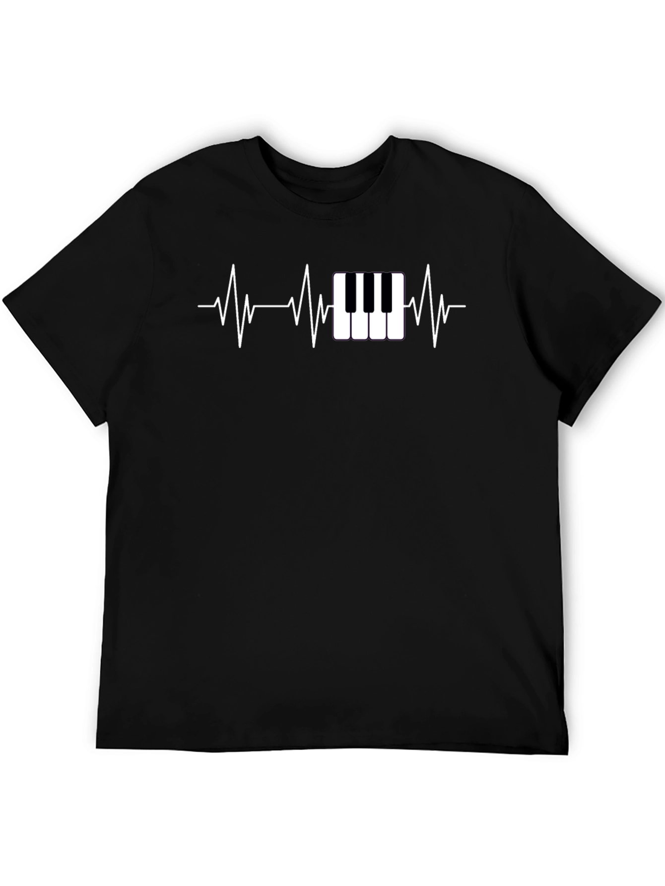 Piano Heartbeat Black T-Shirt