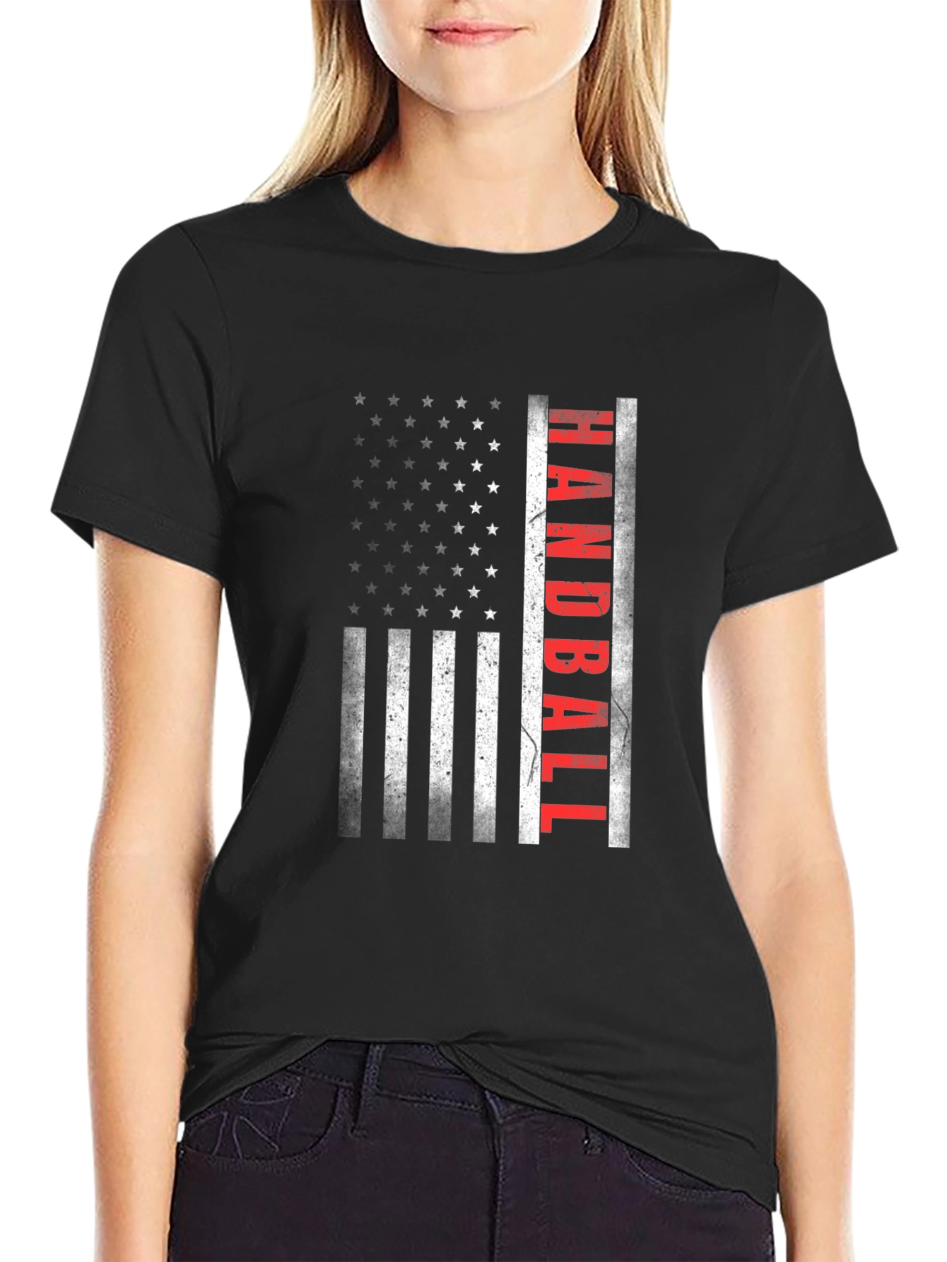 Handball American Flag T-Shirt - Patriotic Sportswear