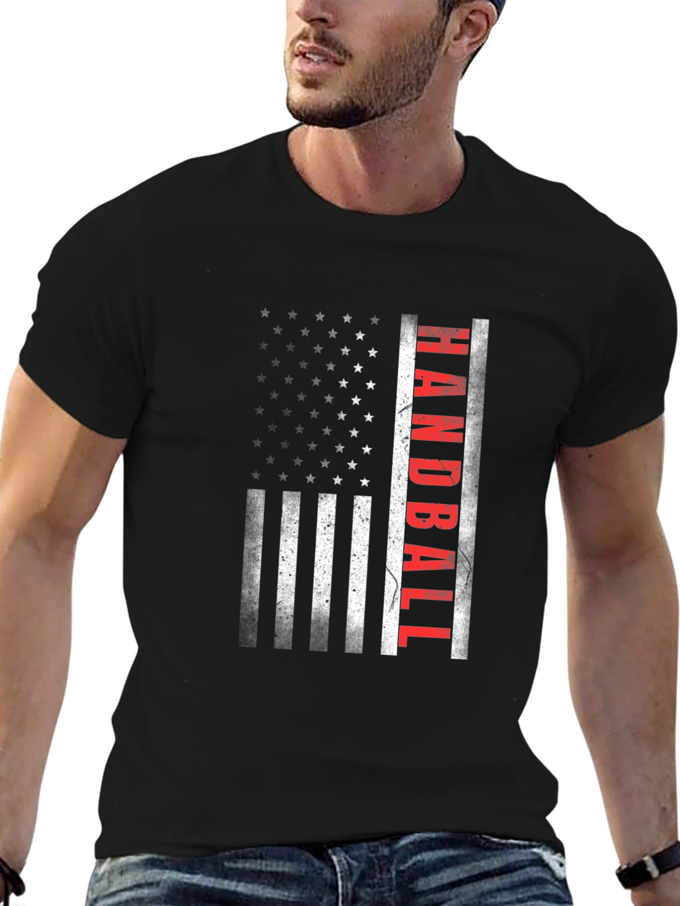 Handball American Flag T-Shirt - Patriotic Sportswear