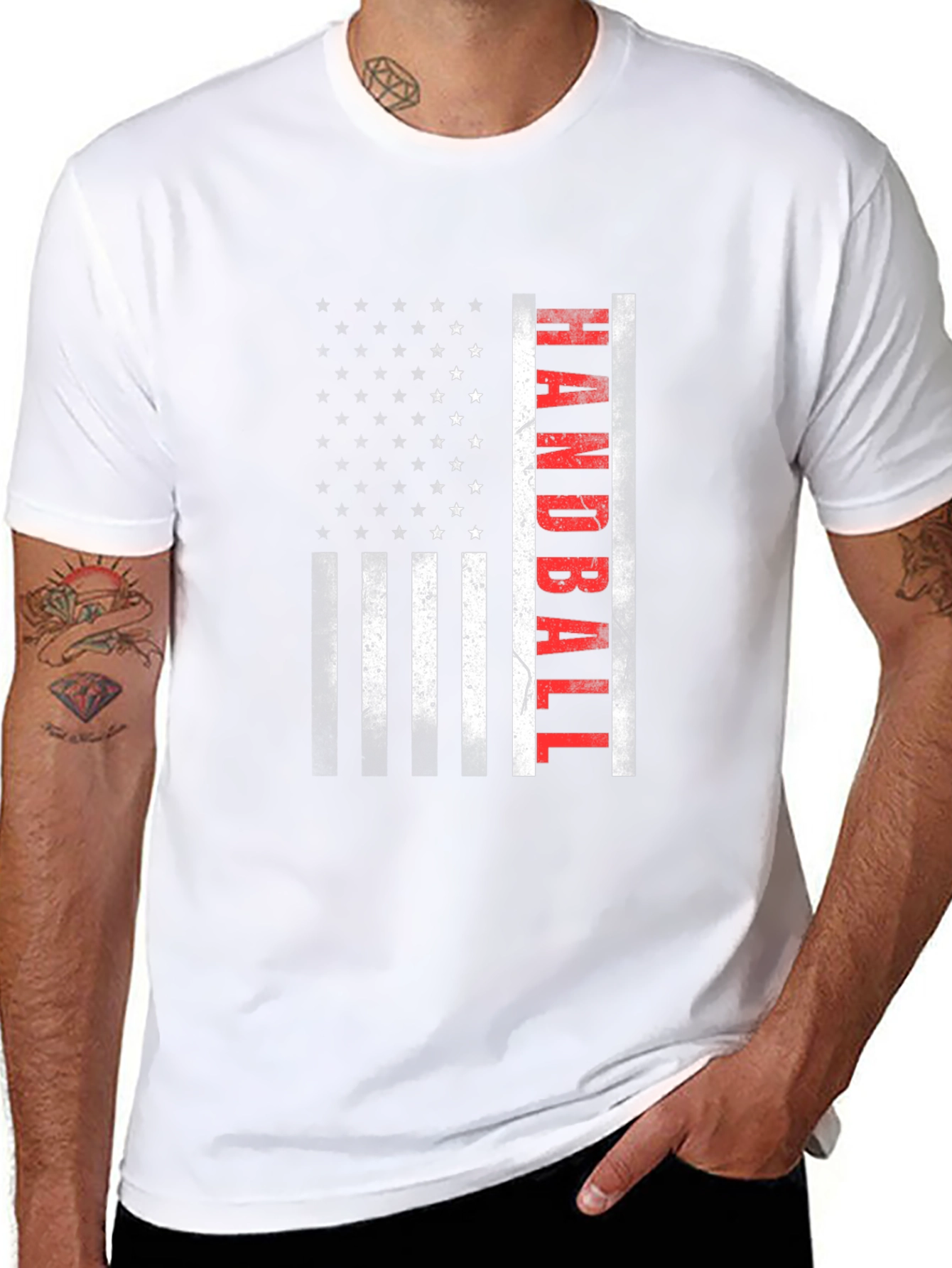 Handball American Flag T-Shirt - Patriotic Sportswear