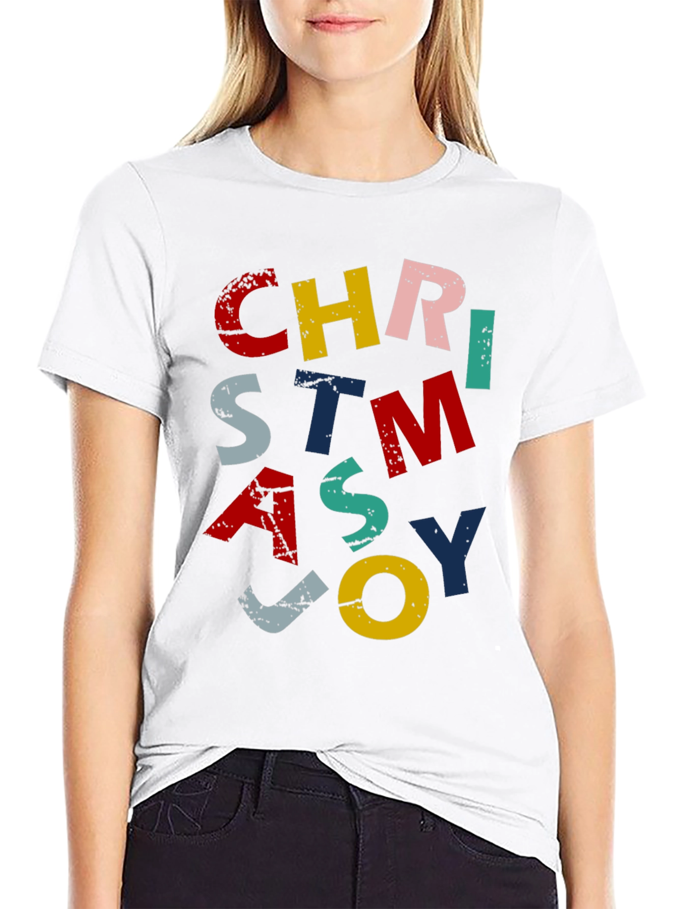 Festive Christmas Joy Graphic Tee - Holiday Apparel